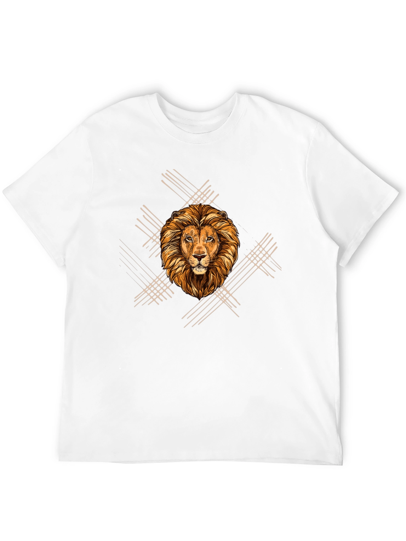 Lion Graphic Print Mens Black T-Shirt