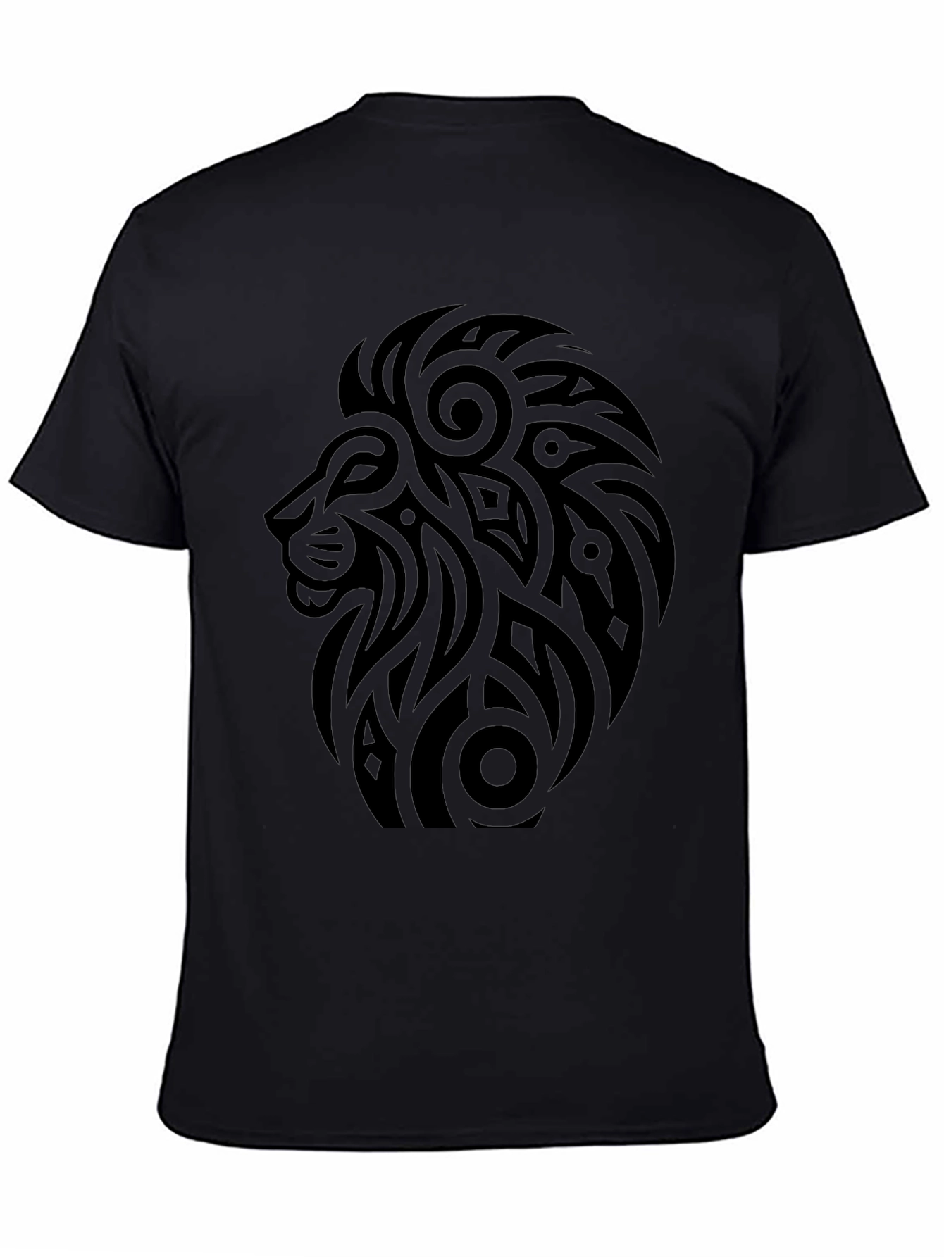 Tribal Lion Graphic Black T-Shirt