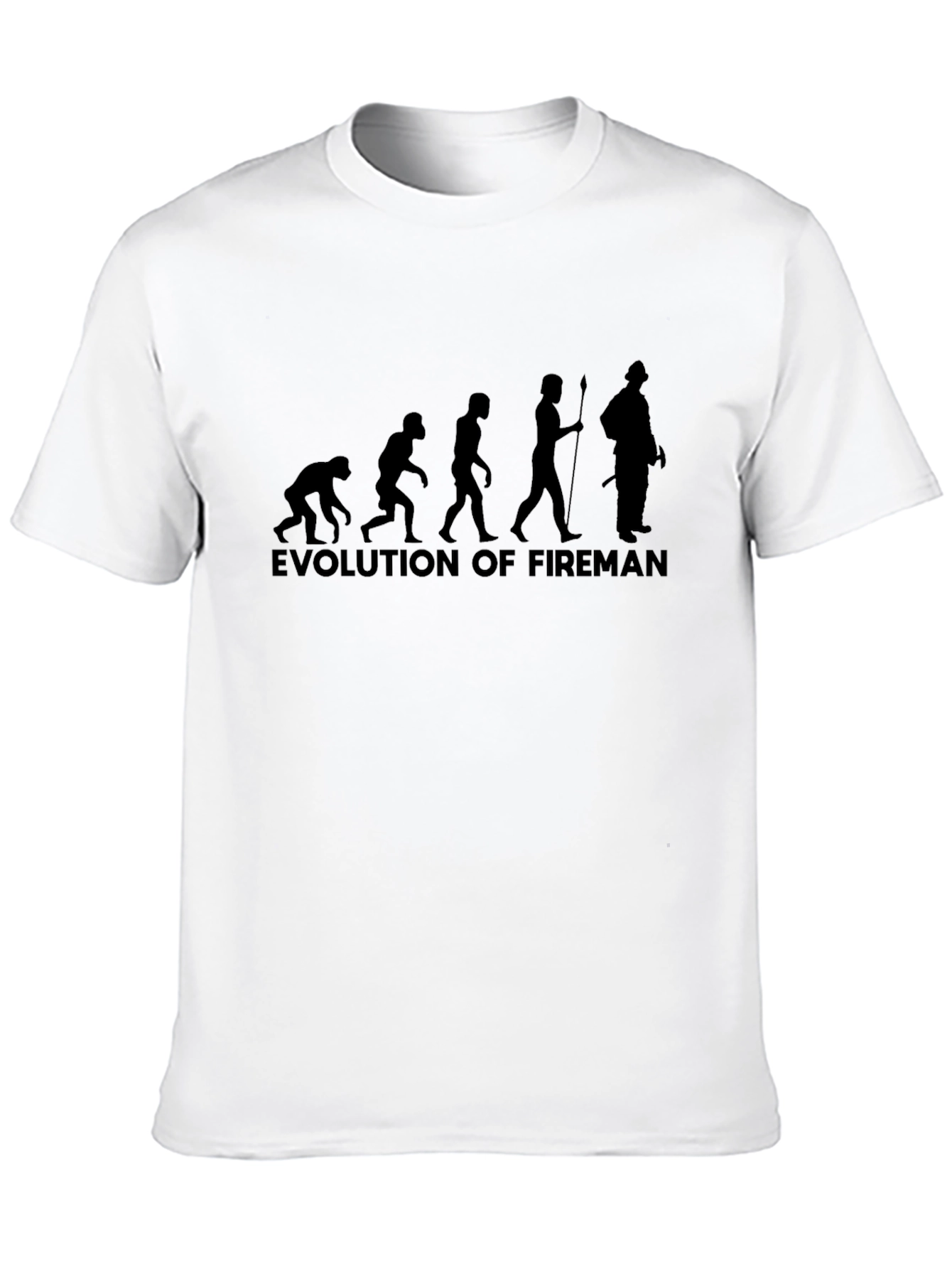 Evolution of Fireman Black T-Shirt