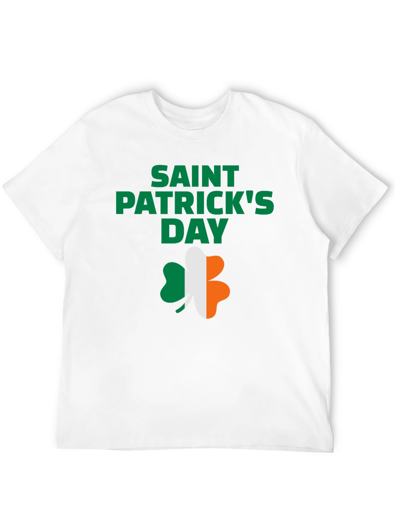 St. Patricks Day Black T-Shirt with Shamrock Design