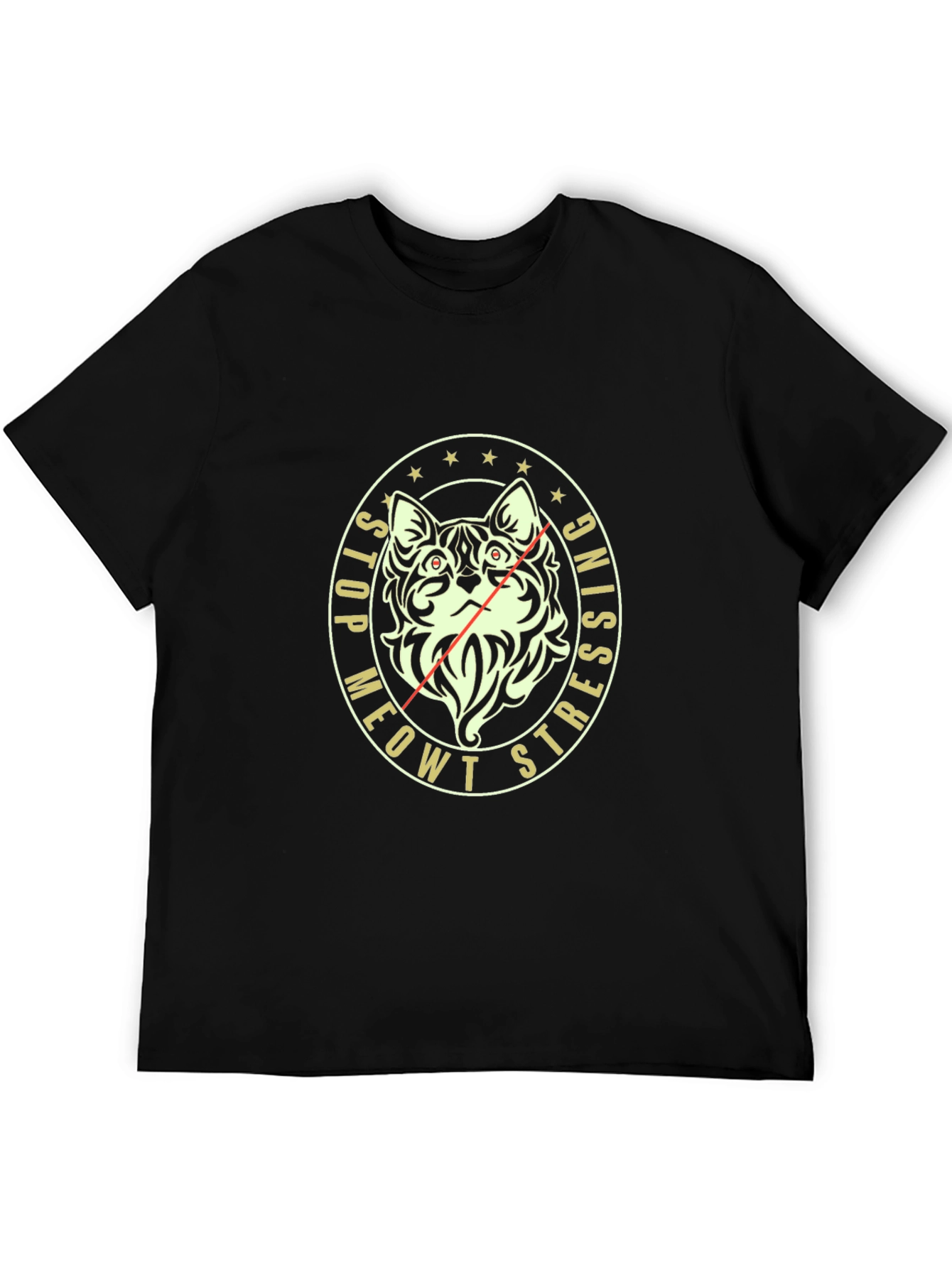 Stop Meowt Stressing Black T-Shirt