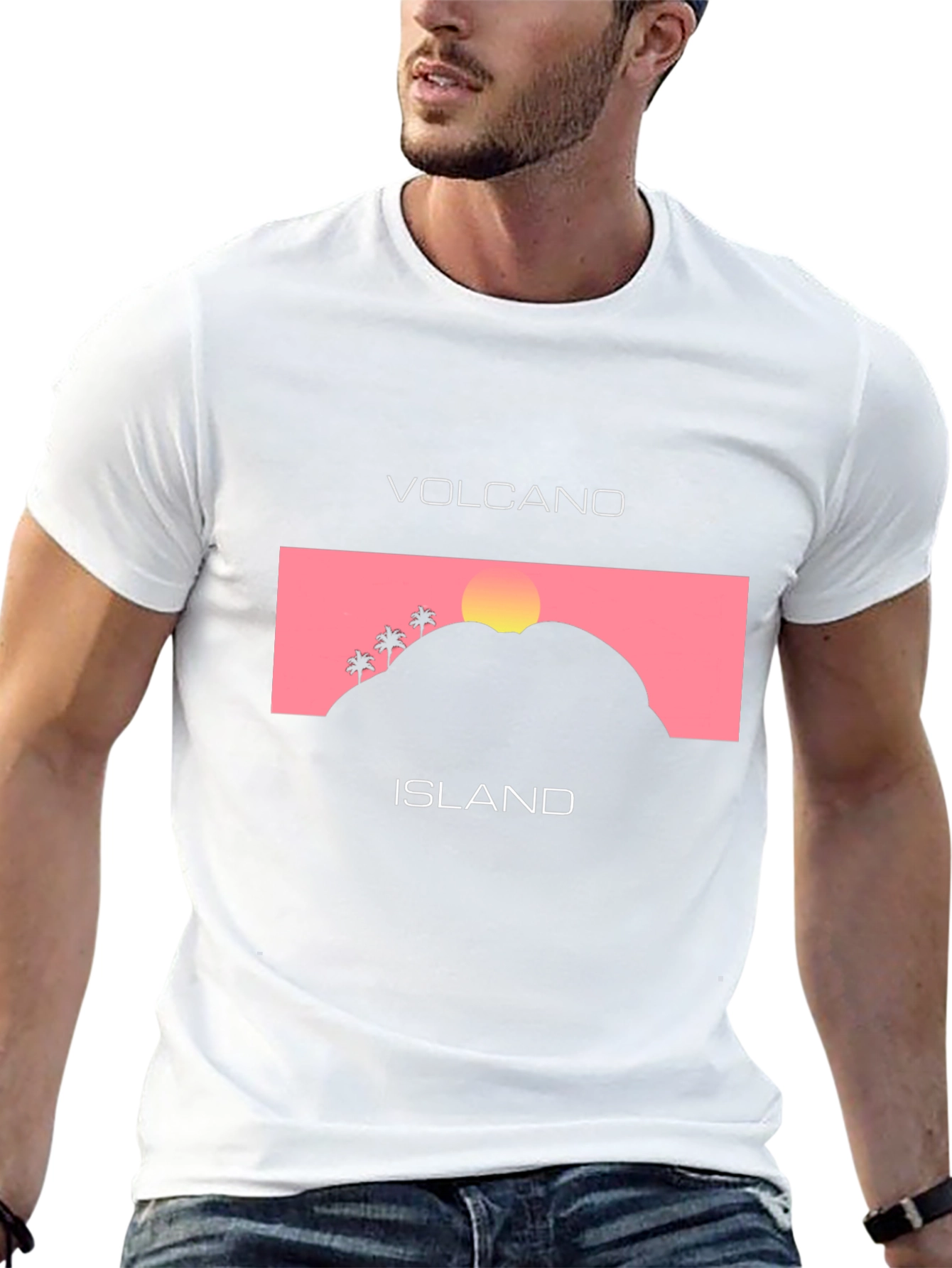 Volcano Island Graphic Tee - Stylish Unisex T-Shirt