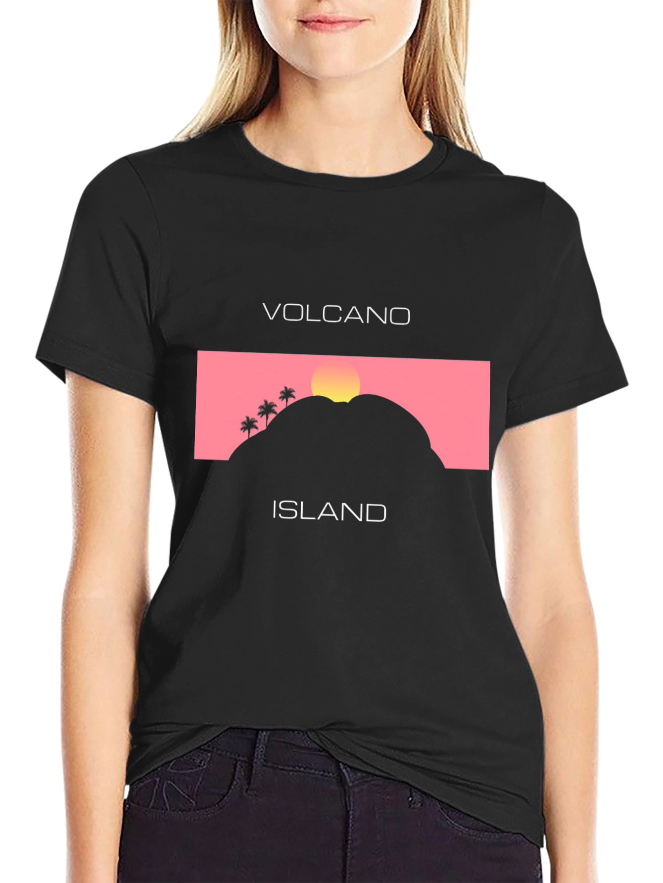 Volcano Island Graphic Tee - Stylish Unisex T-Shirt