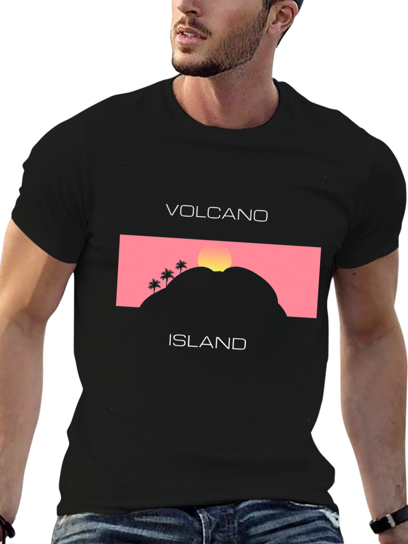 Volcano Island Graphic Tee - Stylish Unisex T-Shirt
