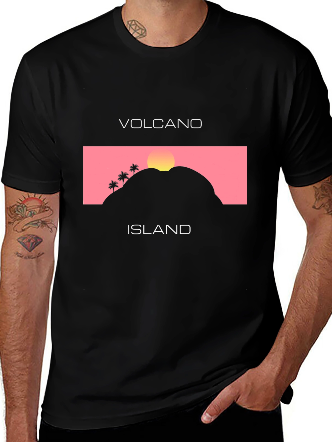 Volcano Island Graphic Tee - Stylish Unisex T-Shirt