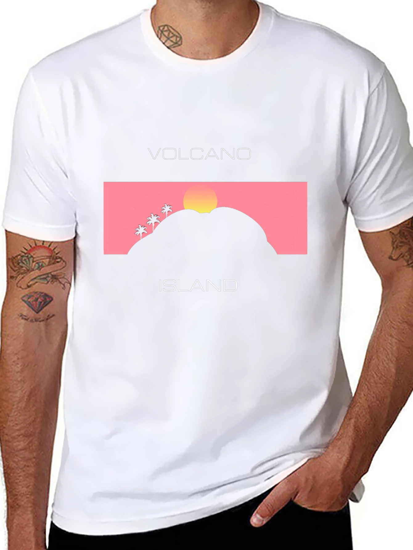 Volcano Island Graphic Tee - Stylish Unisex T-Shirt