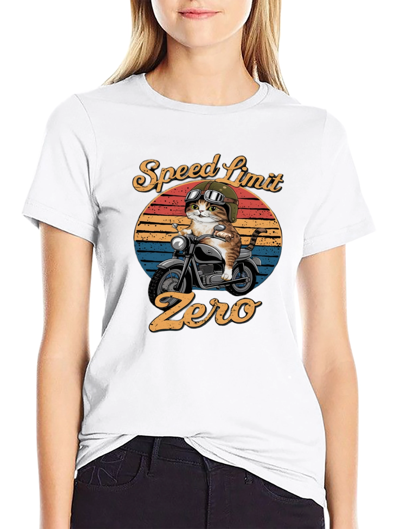 Speed Limit Zero Cat Biker T-Shirt