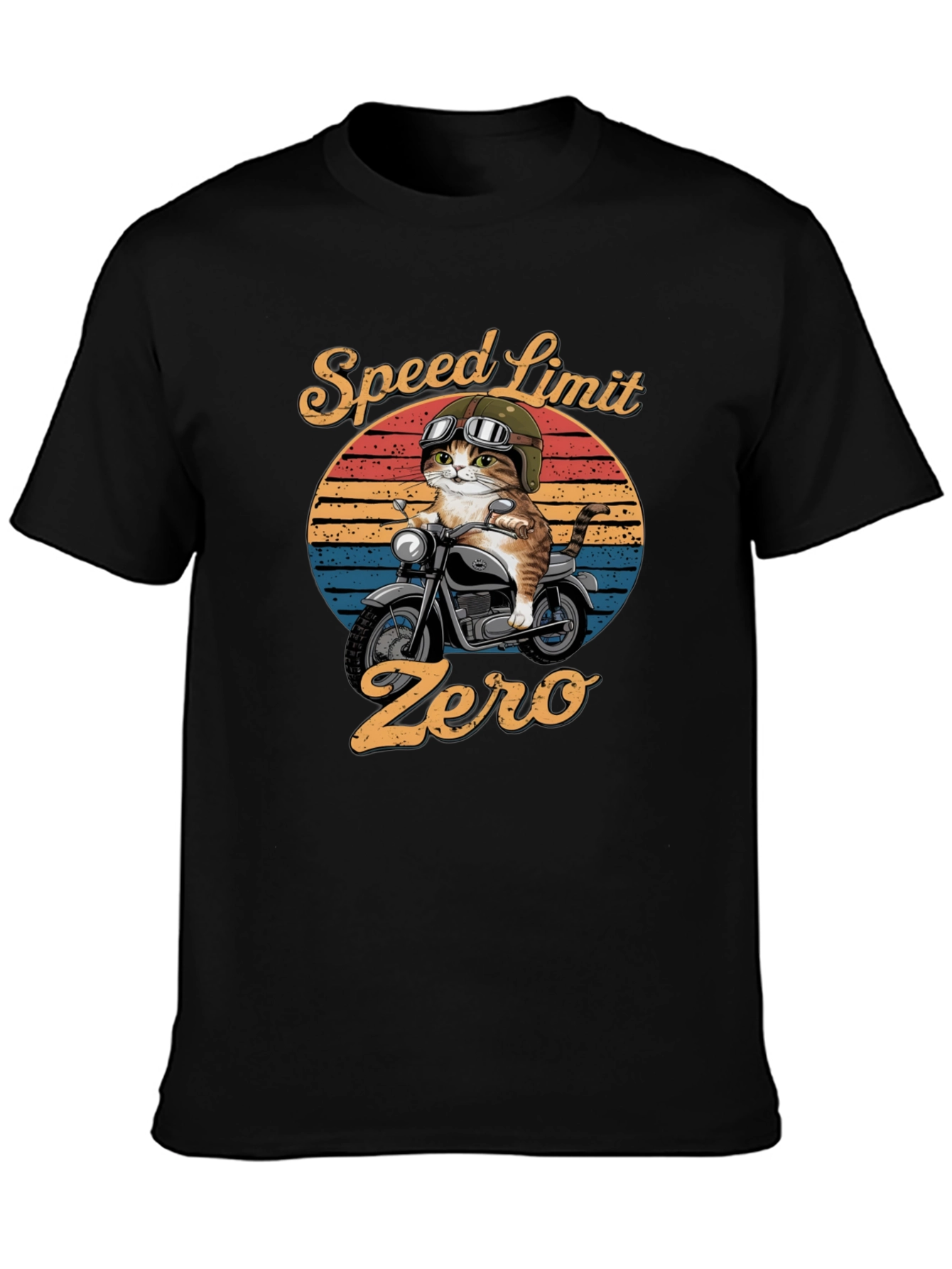 Speed Limit Zero Cat Biker T-Shirt