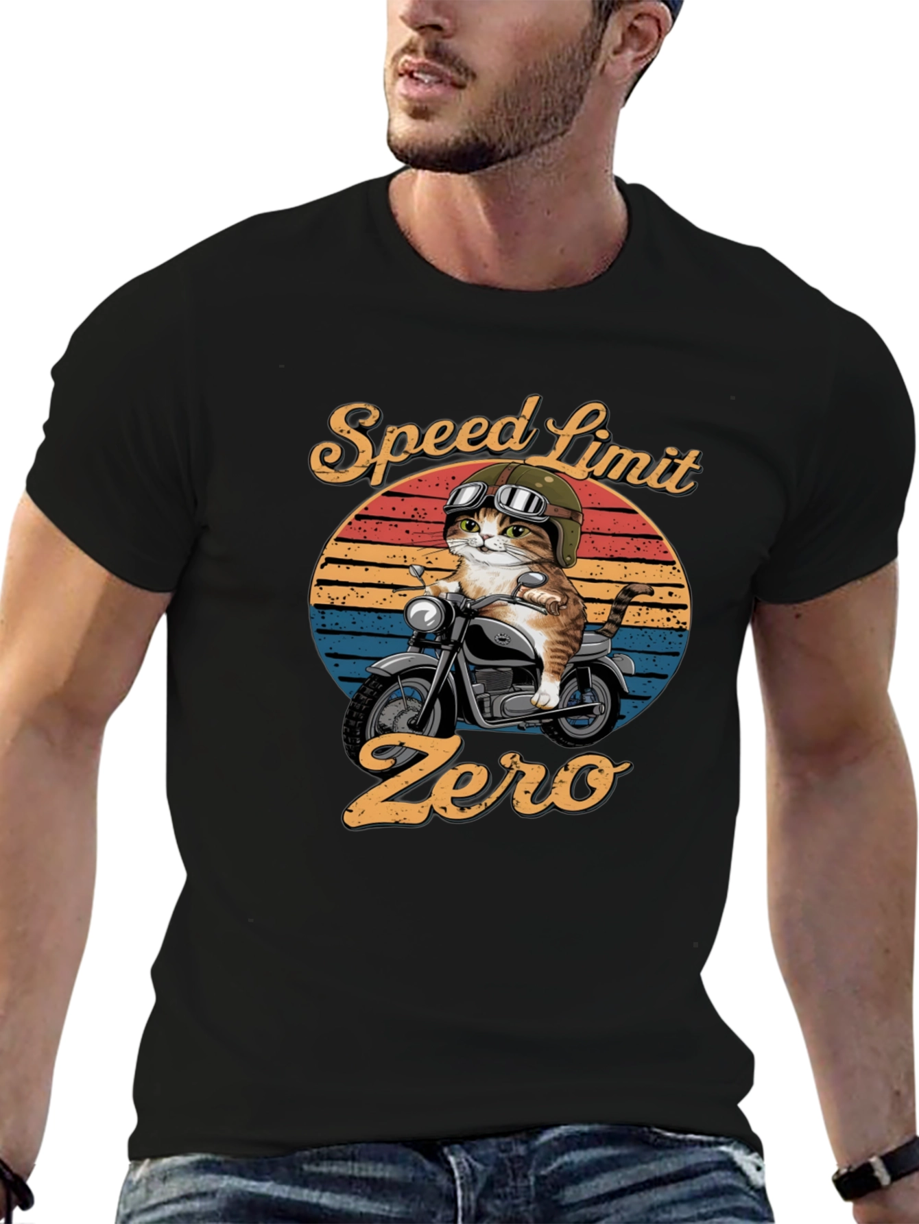 Speed Limit Zero Cat Biker T-Shirt