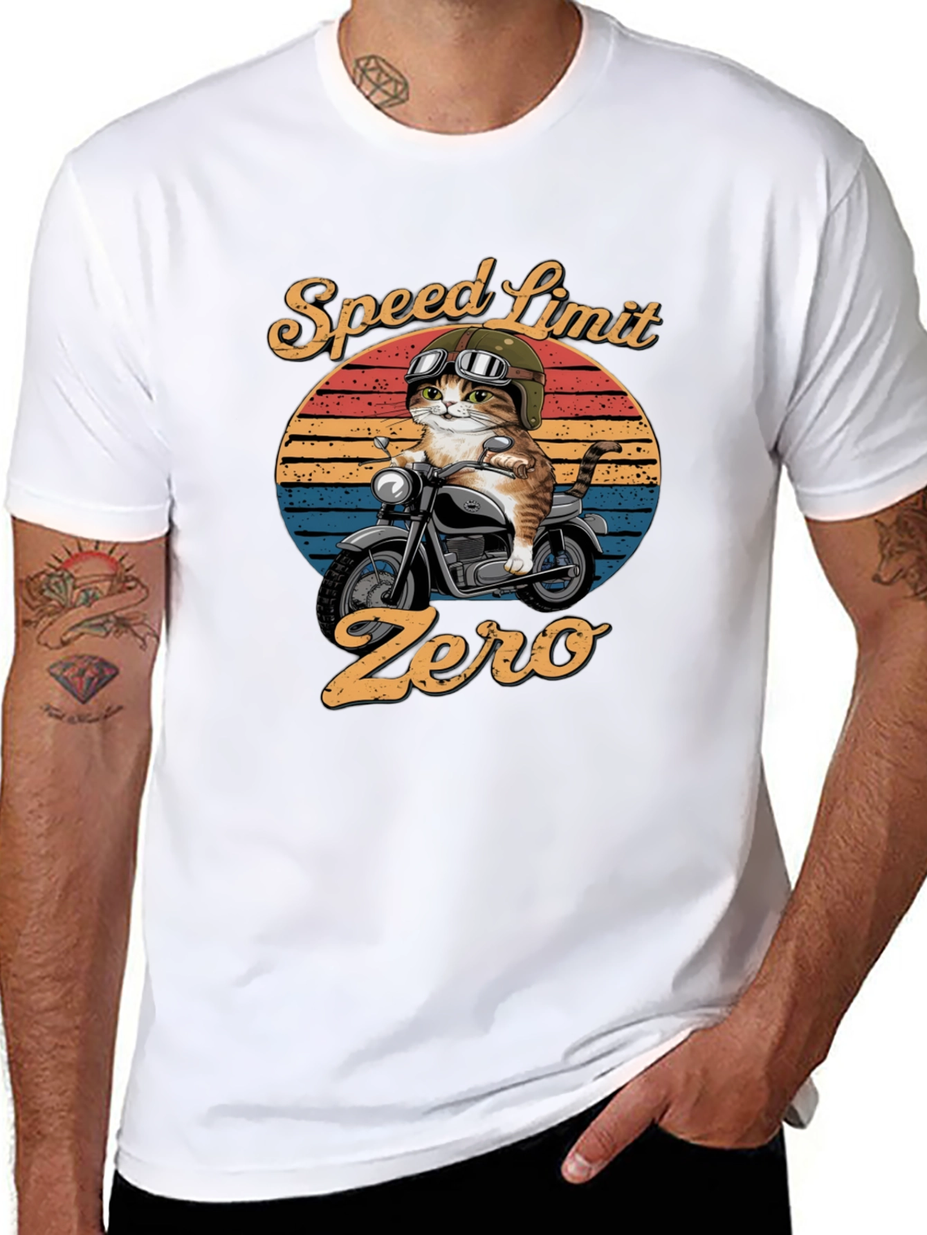 Speed Limit Zero Cat Biker T-Shirt