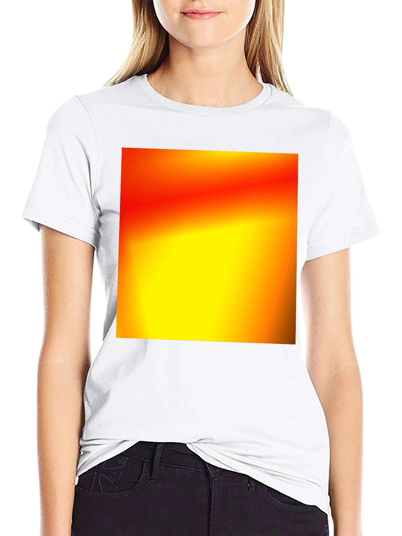 Bold Black T-Shirt with Abstract Gradient Design