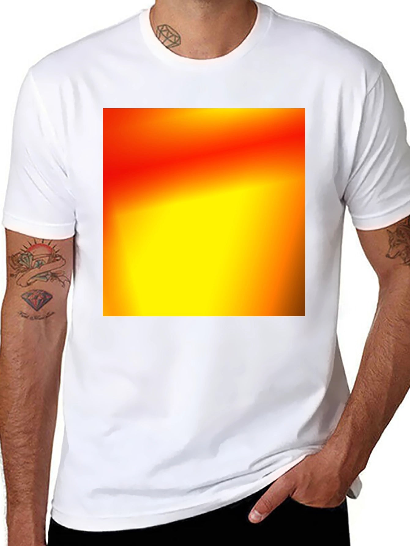 Bold Black T-Shirt with Abstract Gradient Design