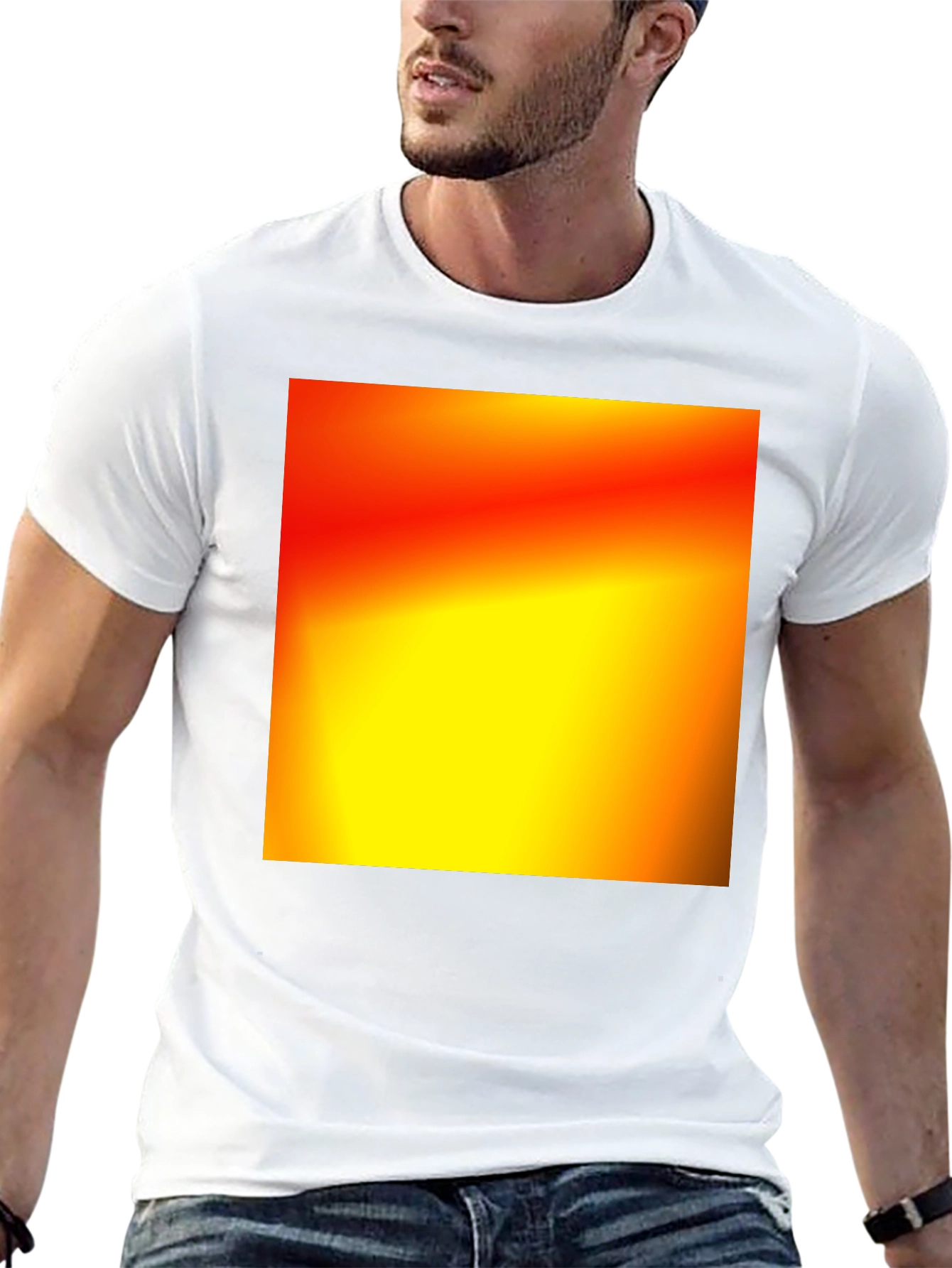Bold Black T-Shirt with Abstract Gradient Design