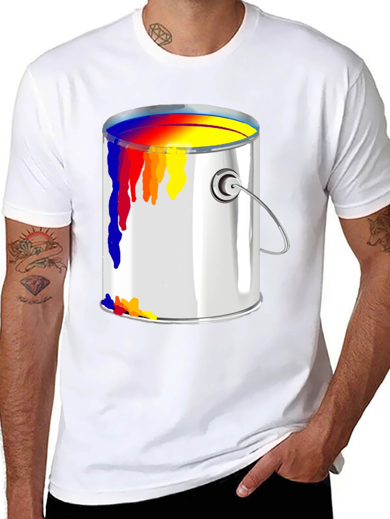 Paint Can Graphic Tee - Artistic Design