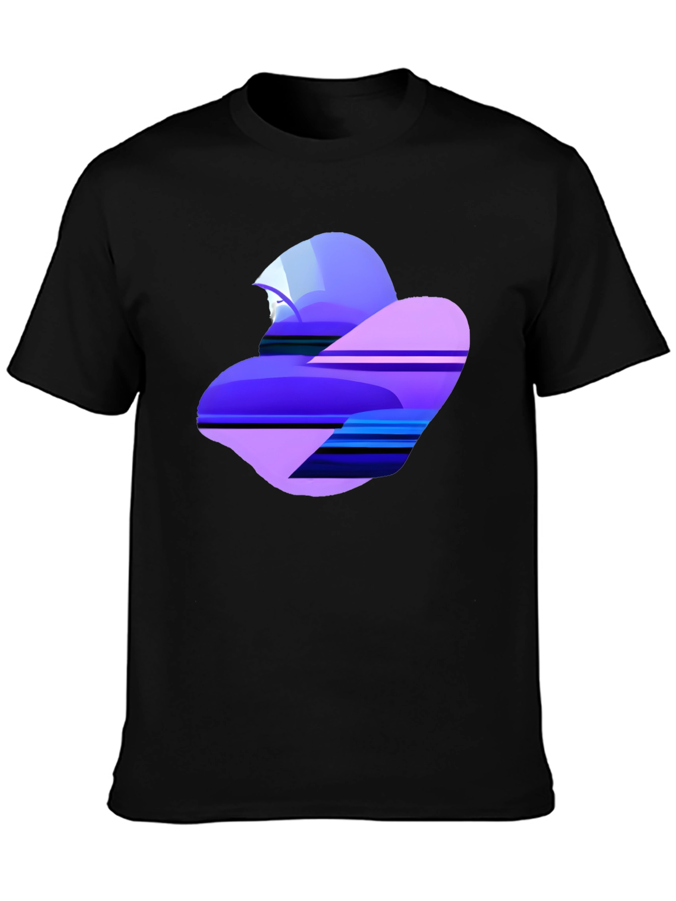 Abstract Heart Graphic Tee - Soft Black Cotton