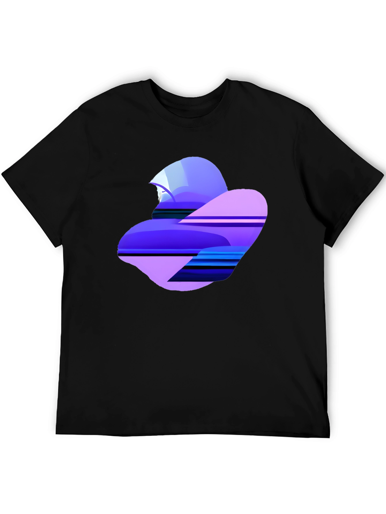 Abstract Heart Graphic Tee - Soft Black Cotton