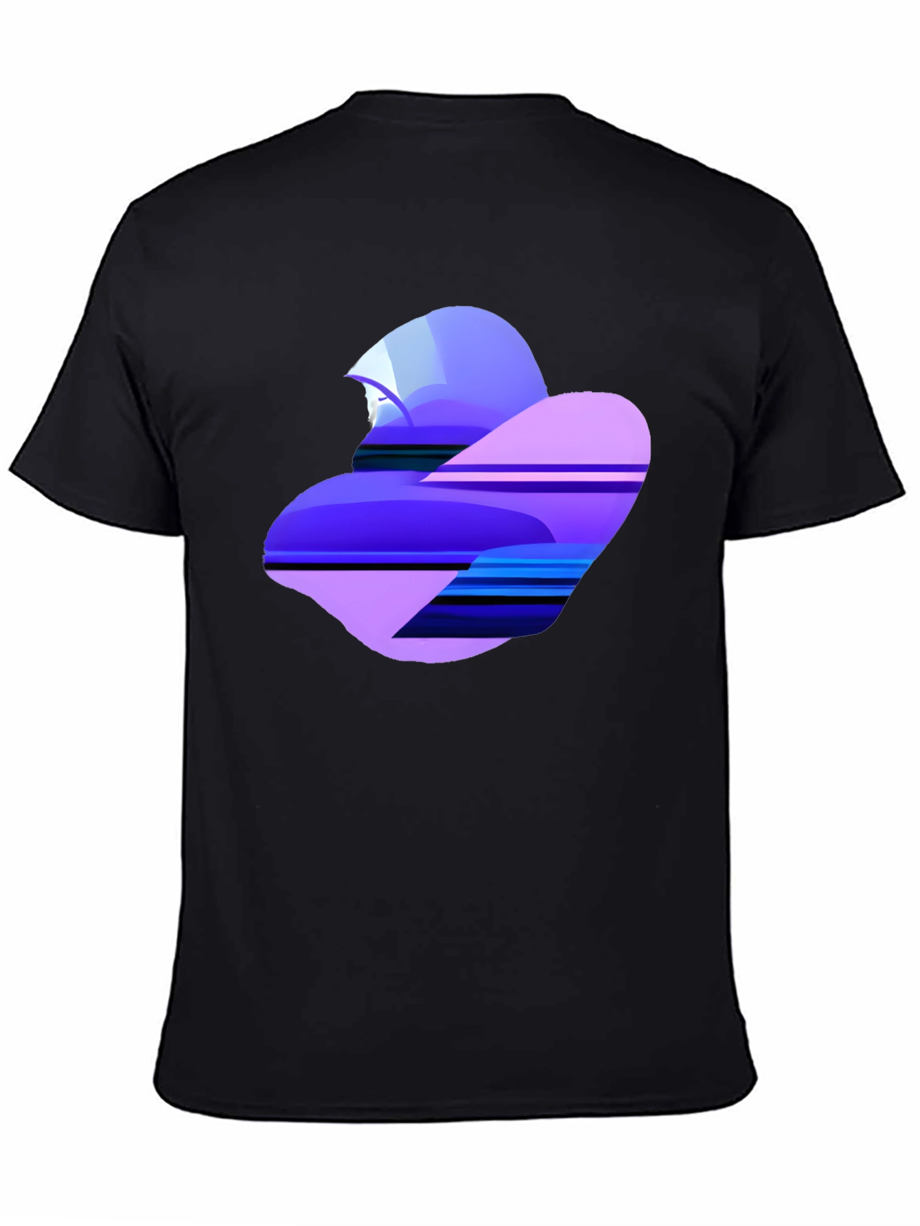 Abstract Heart Graphic Tee - Soft Black Cotton