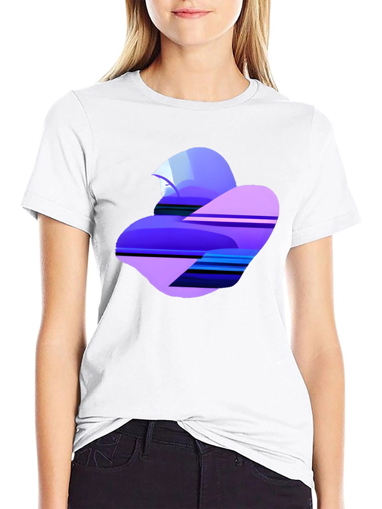 Abstract Heart Graphic Tee - Soft Black Cotton