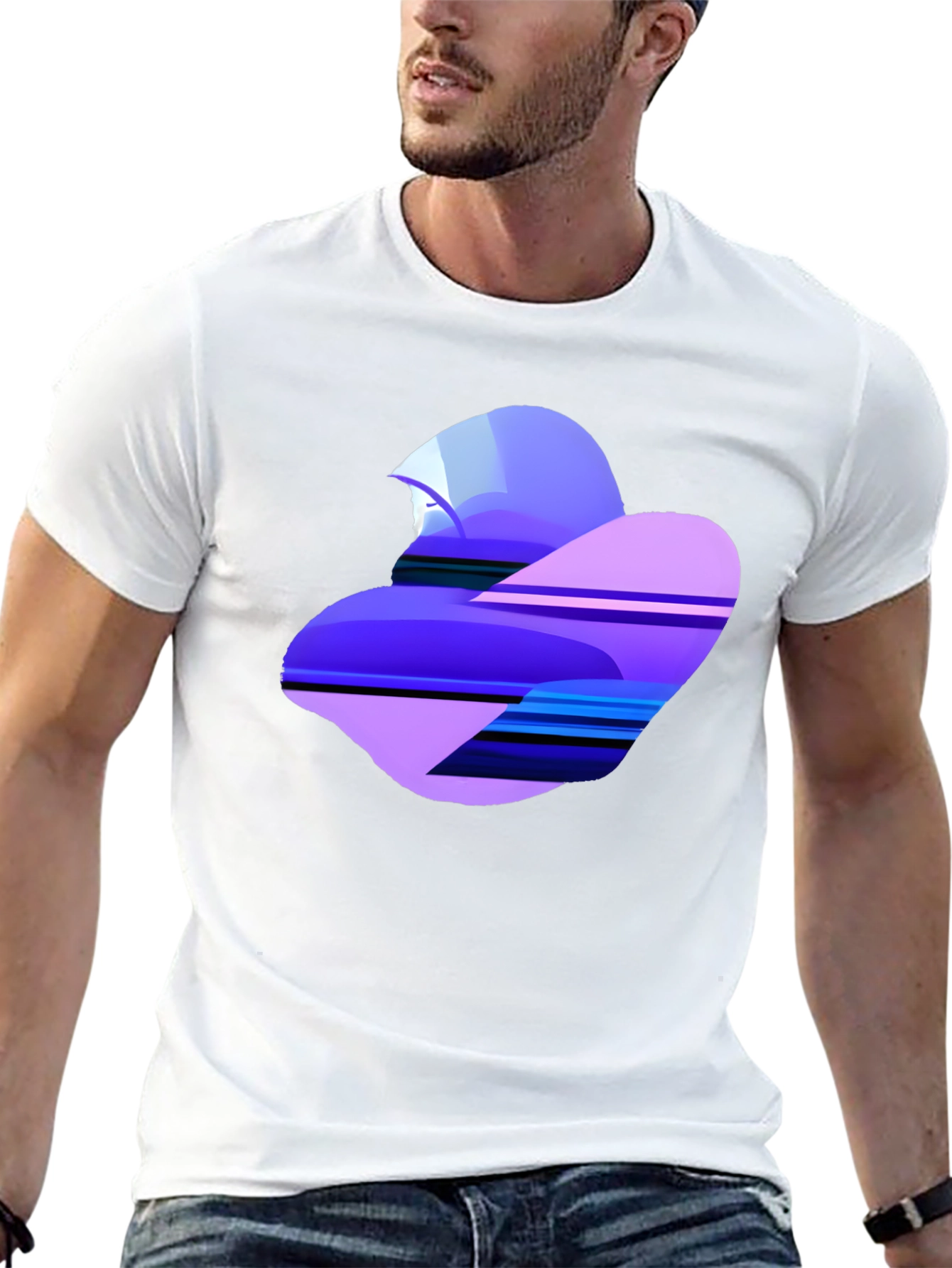 Abstract Heart Graphic Tee - Soft Black Cotton