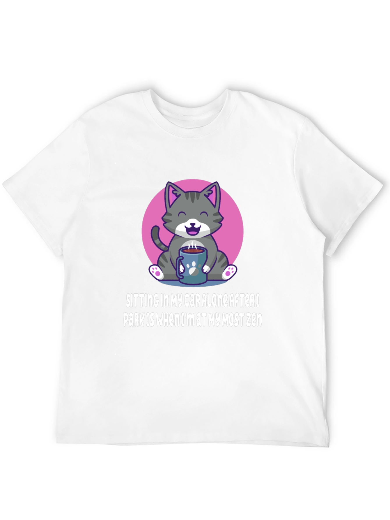 Zen Cat Car T-Shirt - Funny Slogan Tee