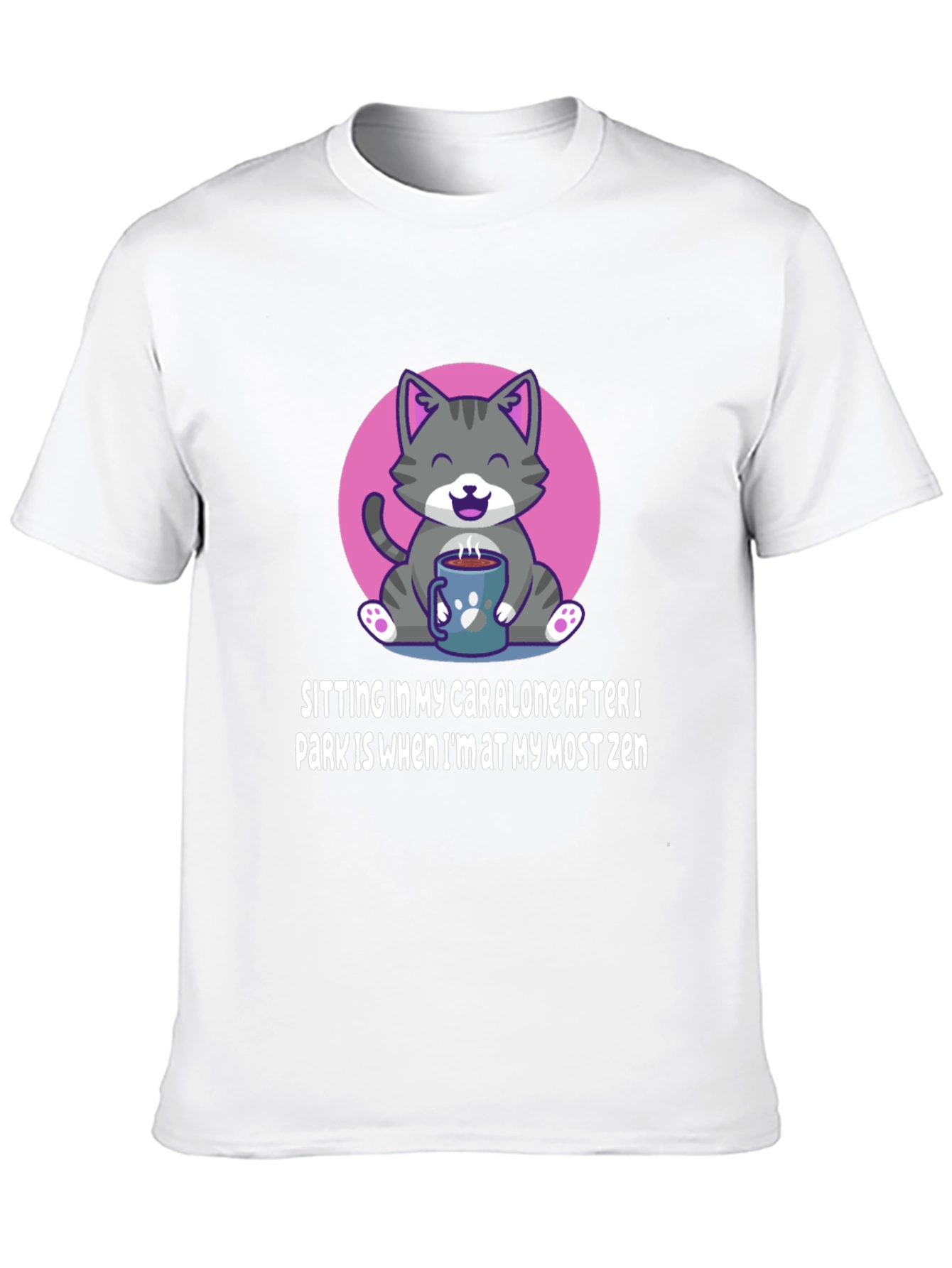 Zen Cat Car T-Shirt - Funny Slogan Tee