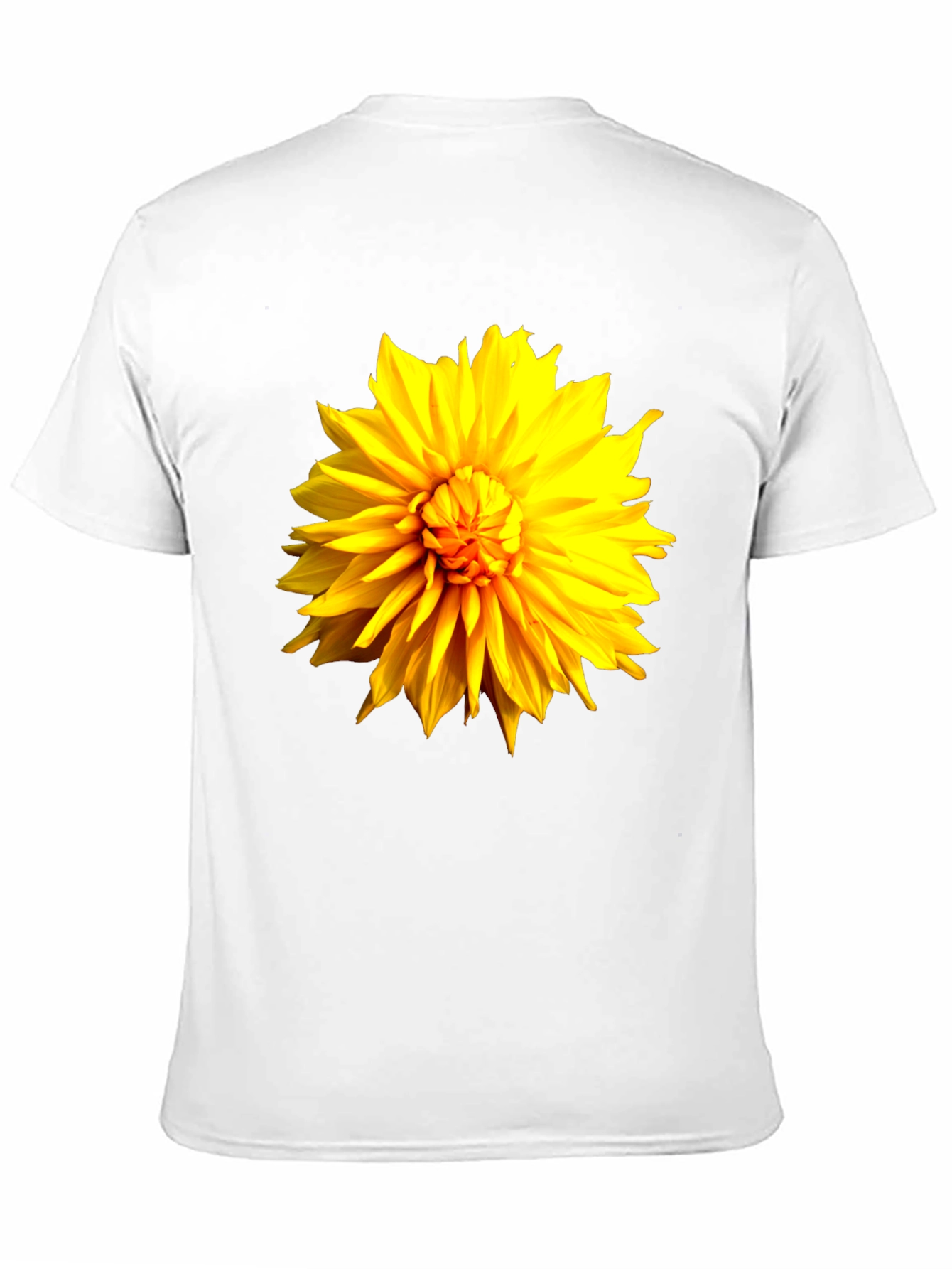 Black T-Shirt with Bright Yellow Flower Graphic