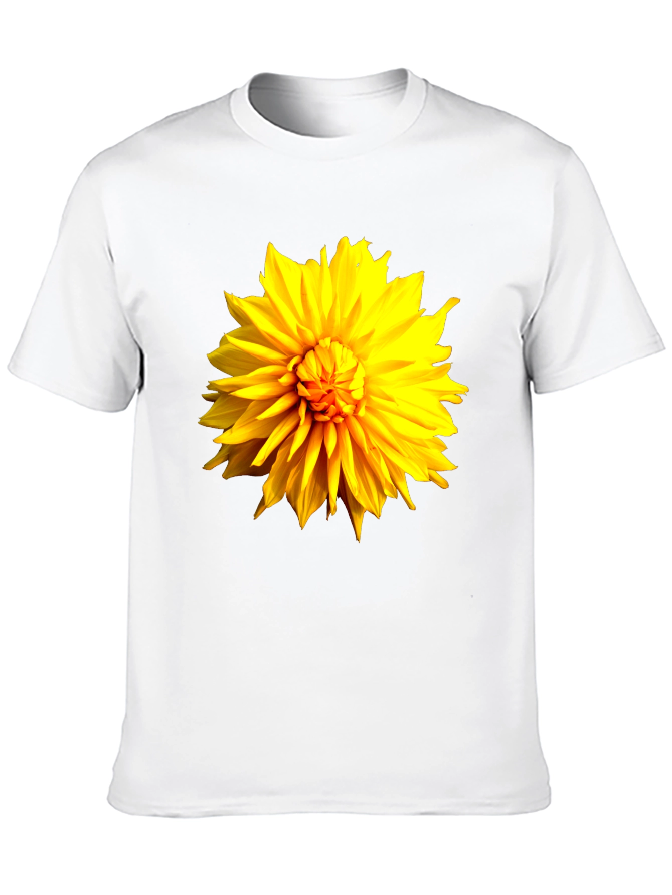 Black T-Shirt with Bright Yellow Flower Graphic