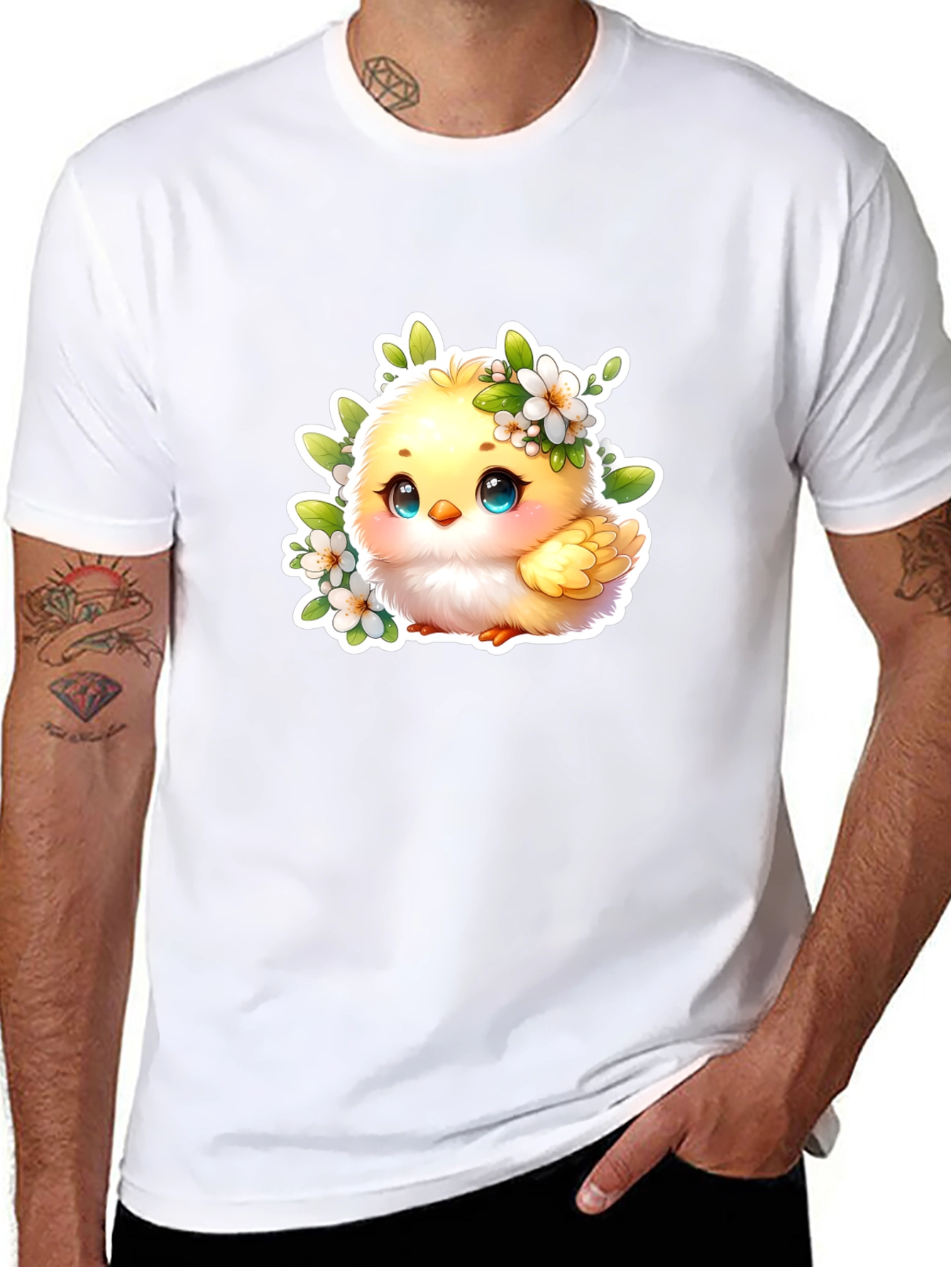 Cute Chick Graphic Tee - Black Unisex T-Shirt