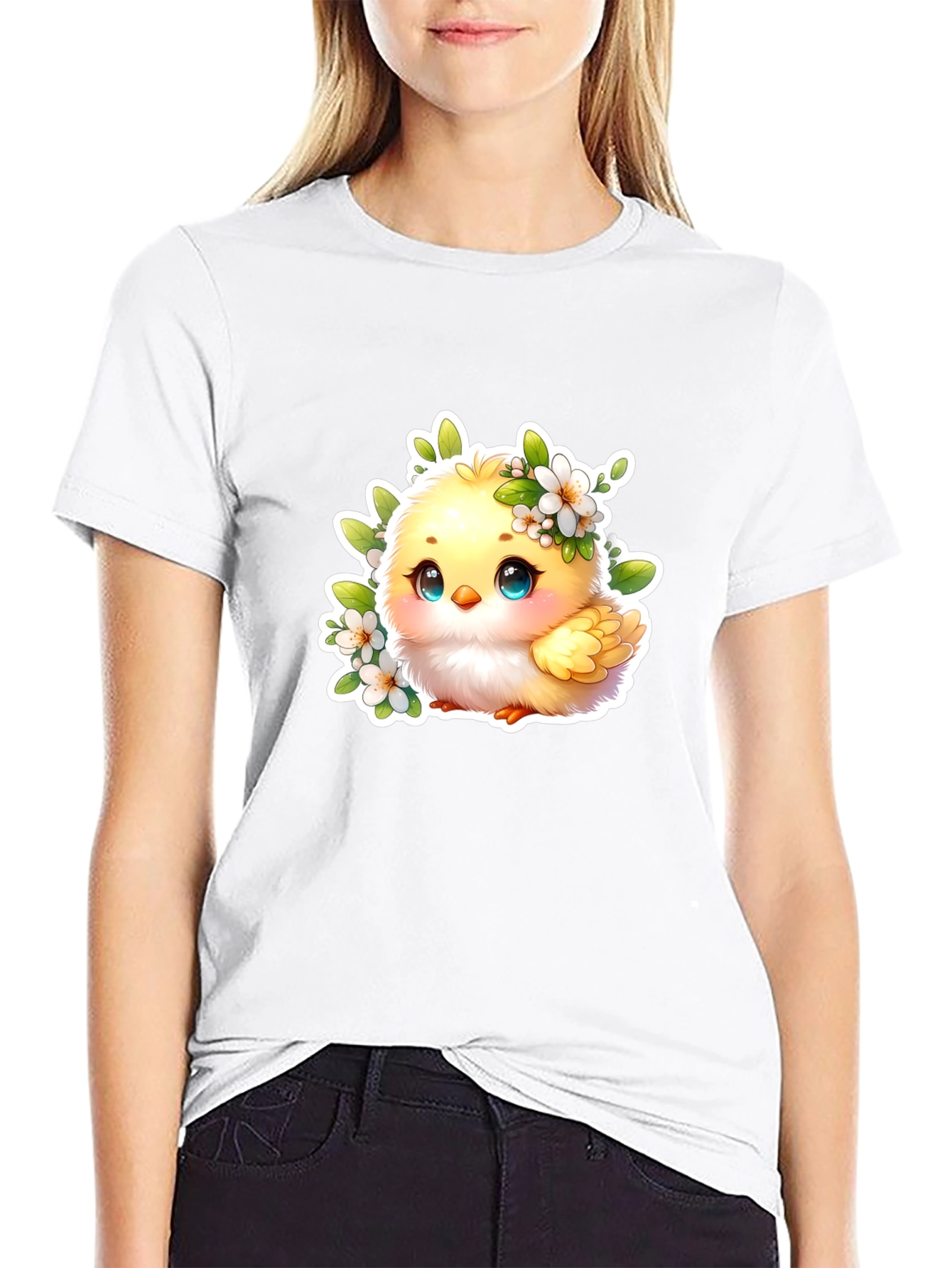 Cute Chick Graphic Tee - Black Unisex T-Shirt