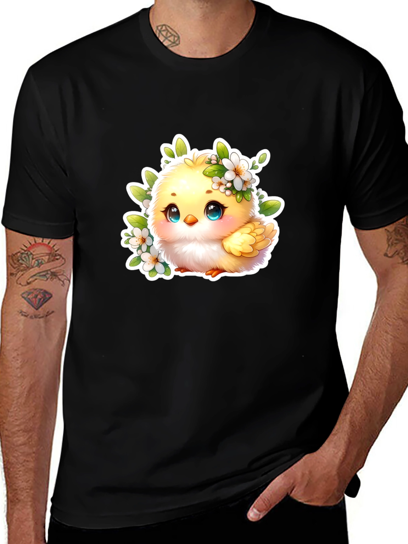 Cute Chick Graphic Tee - Black Unisex T-Shirt