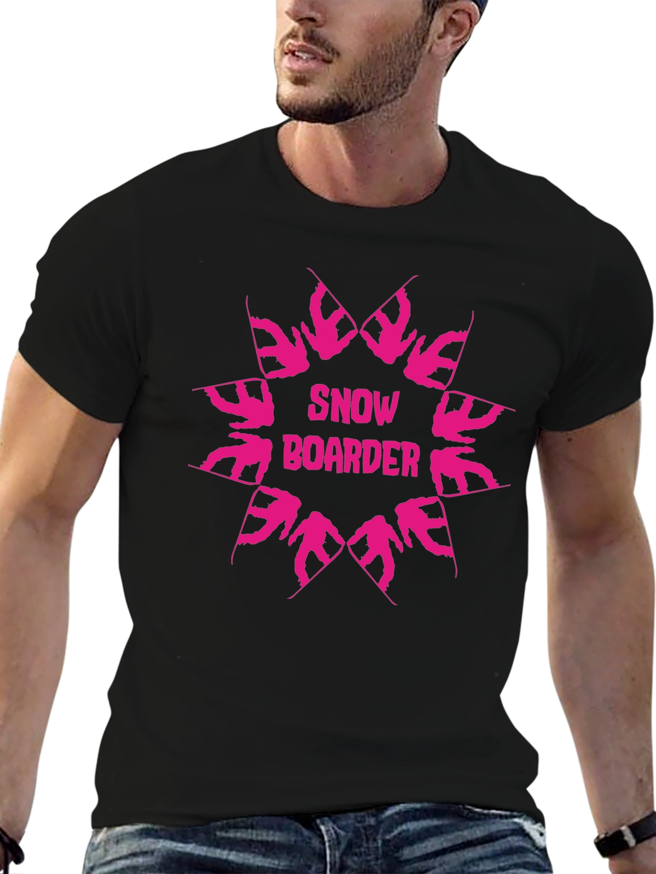 Snowboarder Graphic Tee - Black