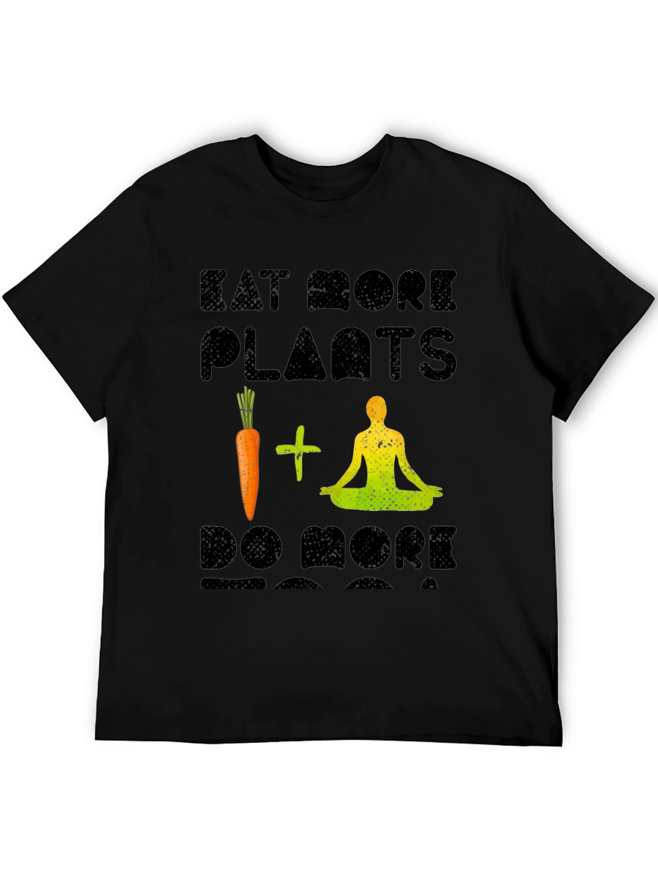Eat More Plants Yoga Black T-Shirt