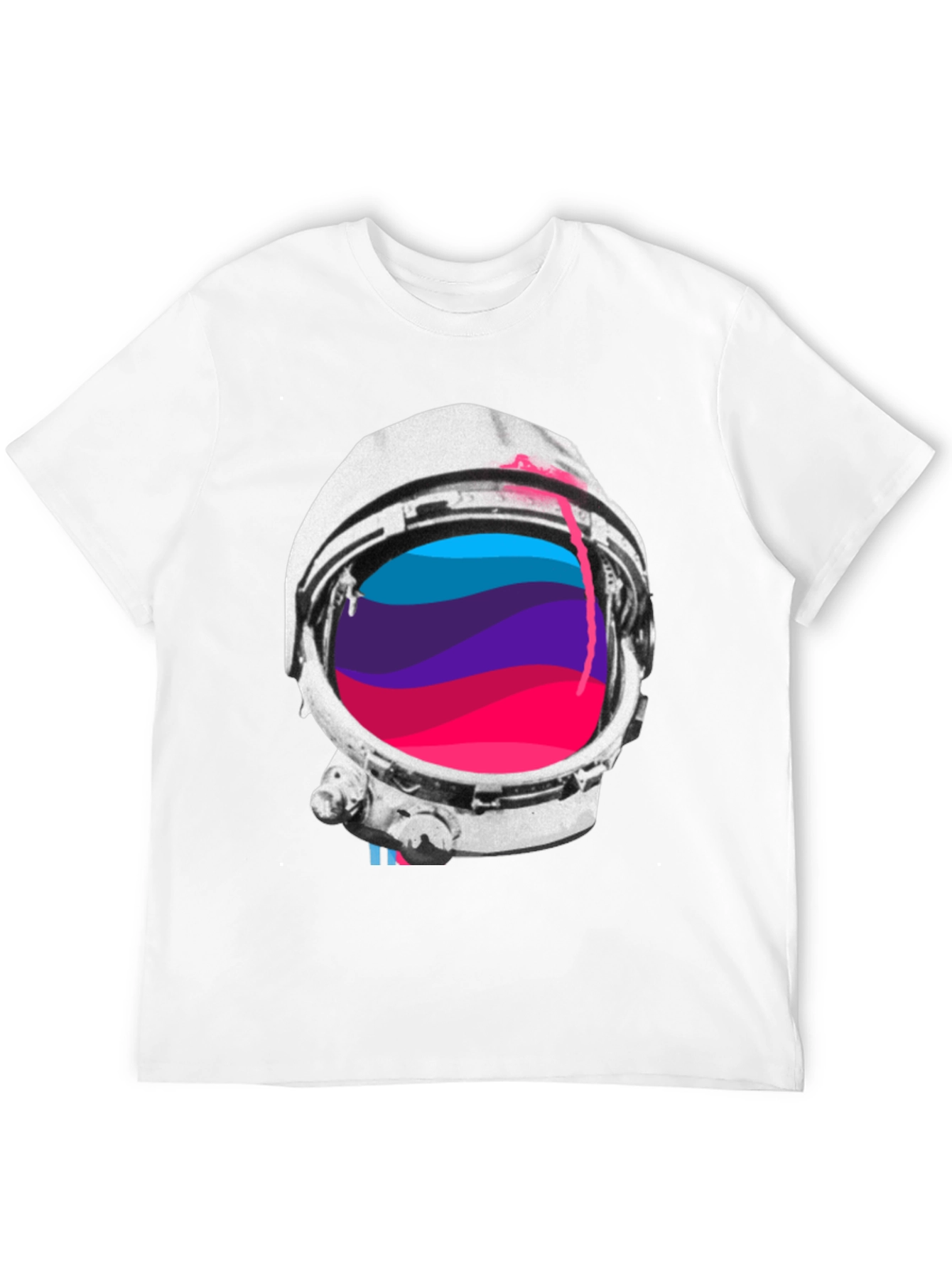 Astronaut Helmet Graphic Tee - Black Crew Neck