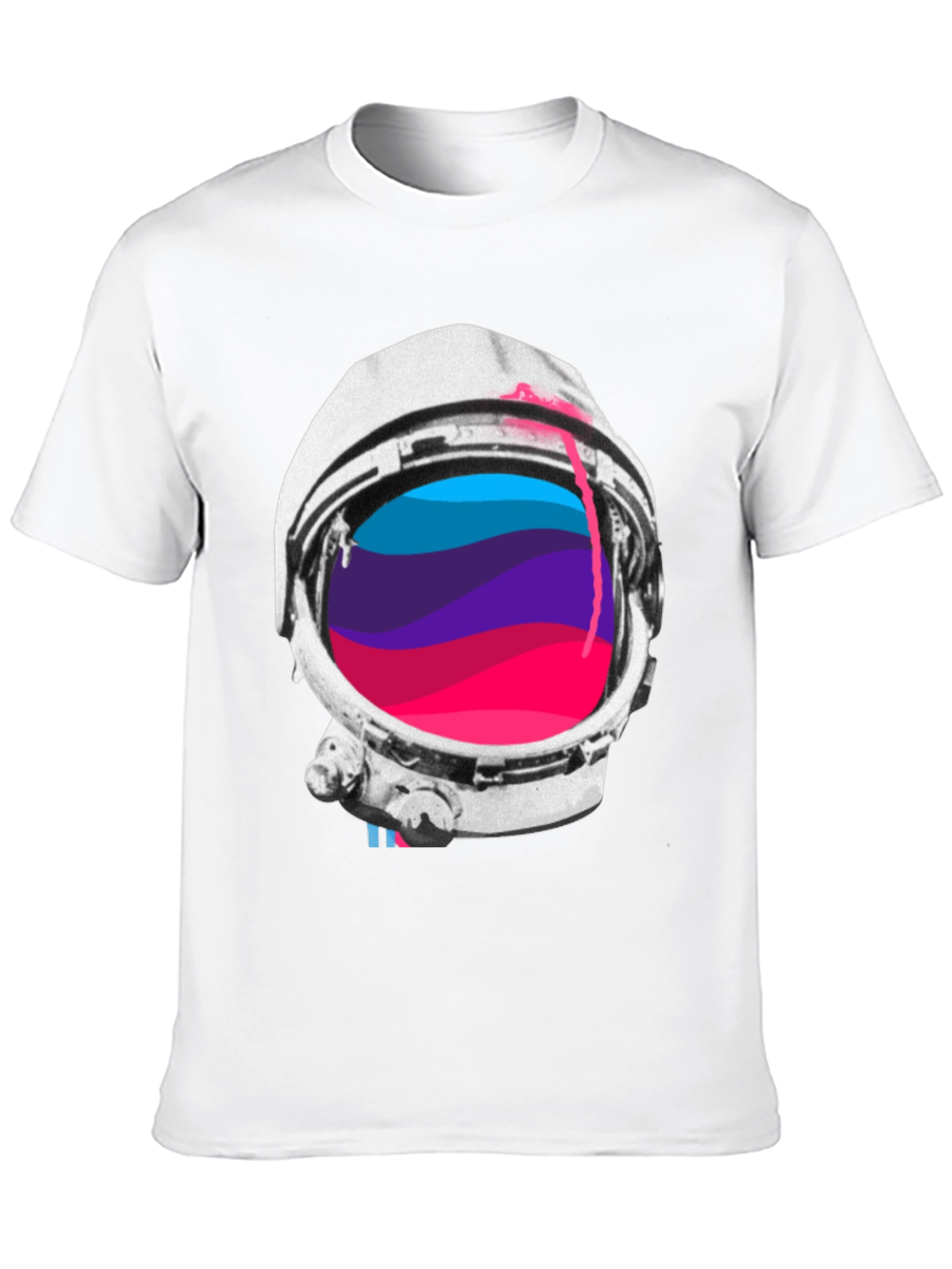 Astronaut Helmet Graphic Tee - Black Crew Neck