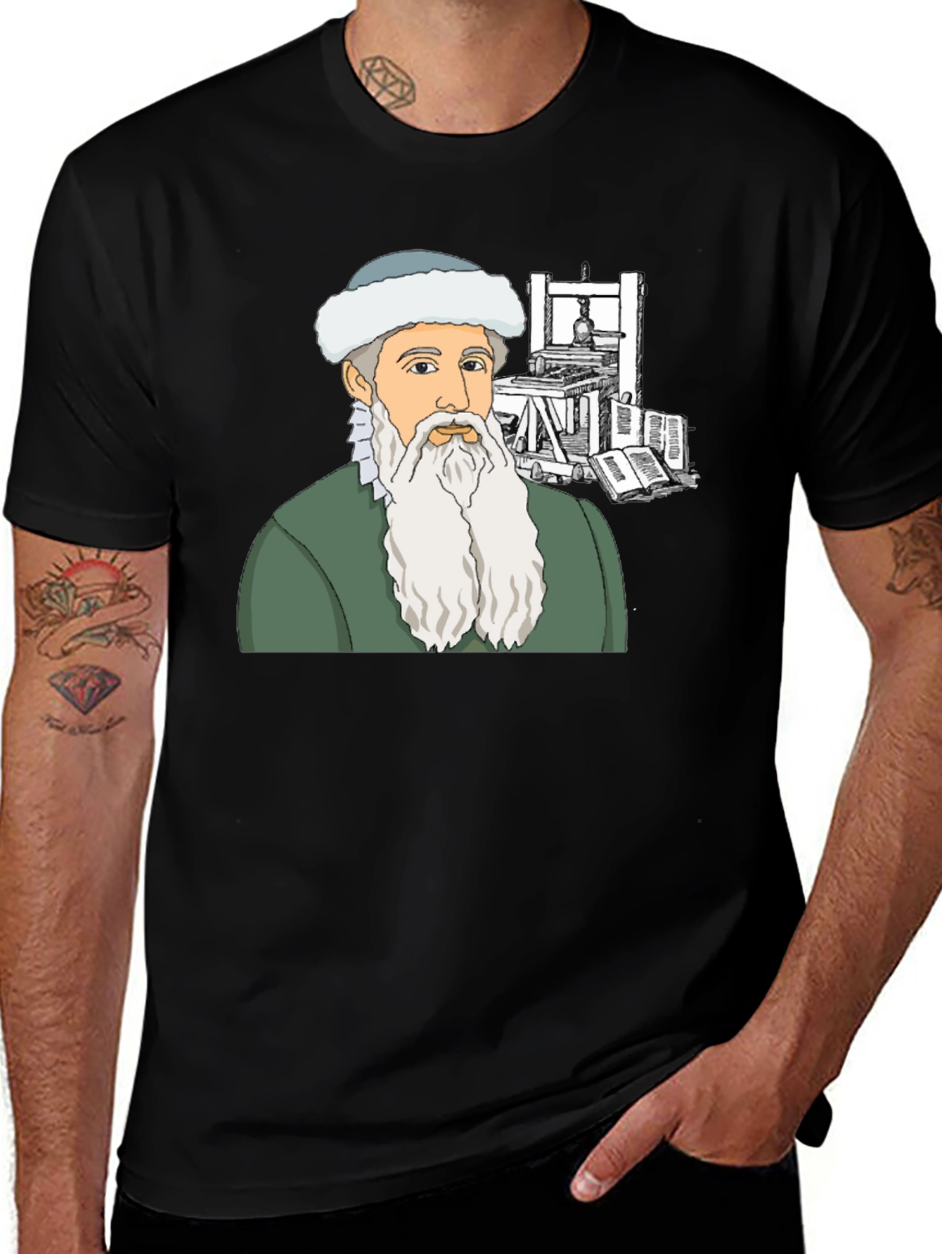 Gutenberg T-Shirt: Printing Press History Tee