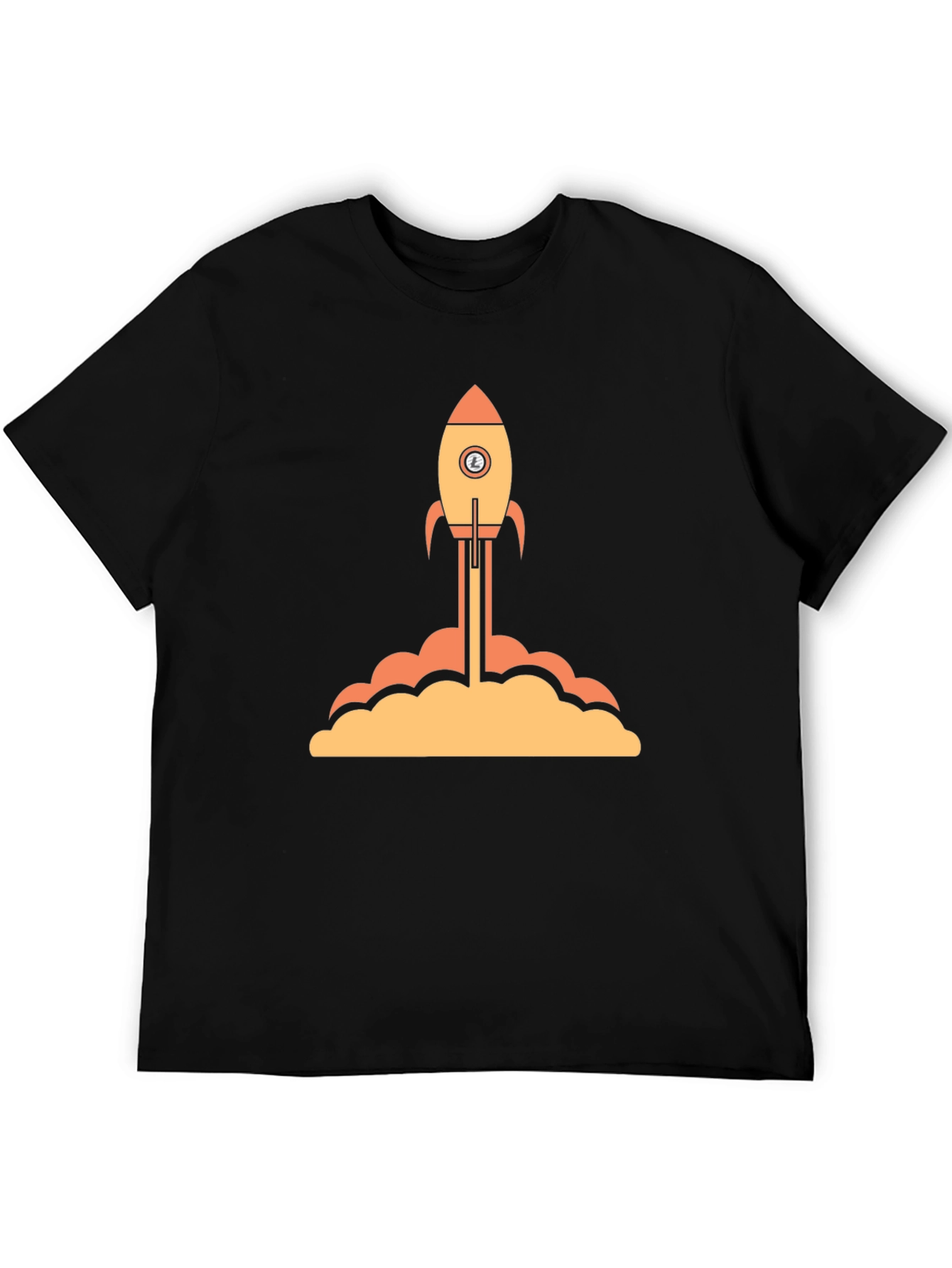 Rocket Launch Graphic Tee - Black Cotton T-Shirt