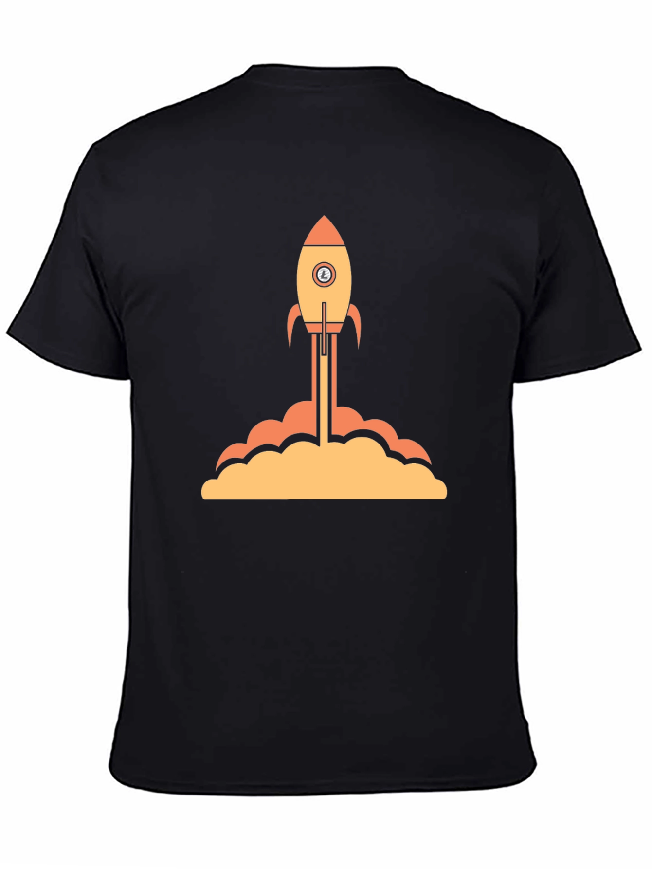 Rocket Launch Graphic Tee - Black Cotton T-Shirt