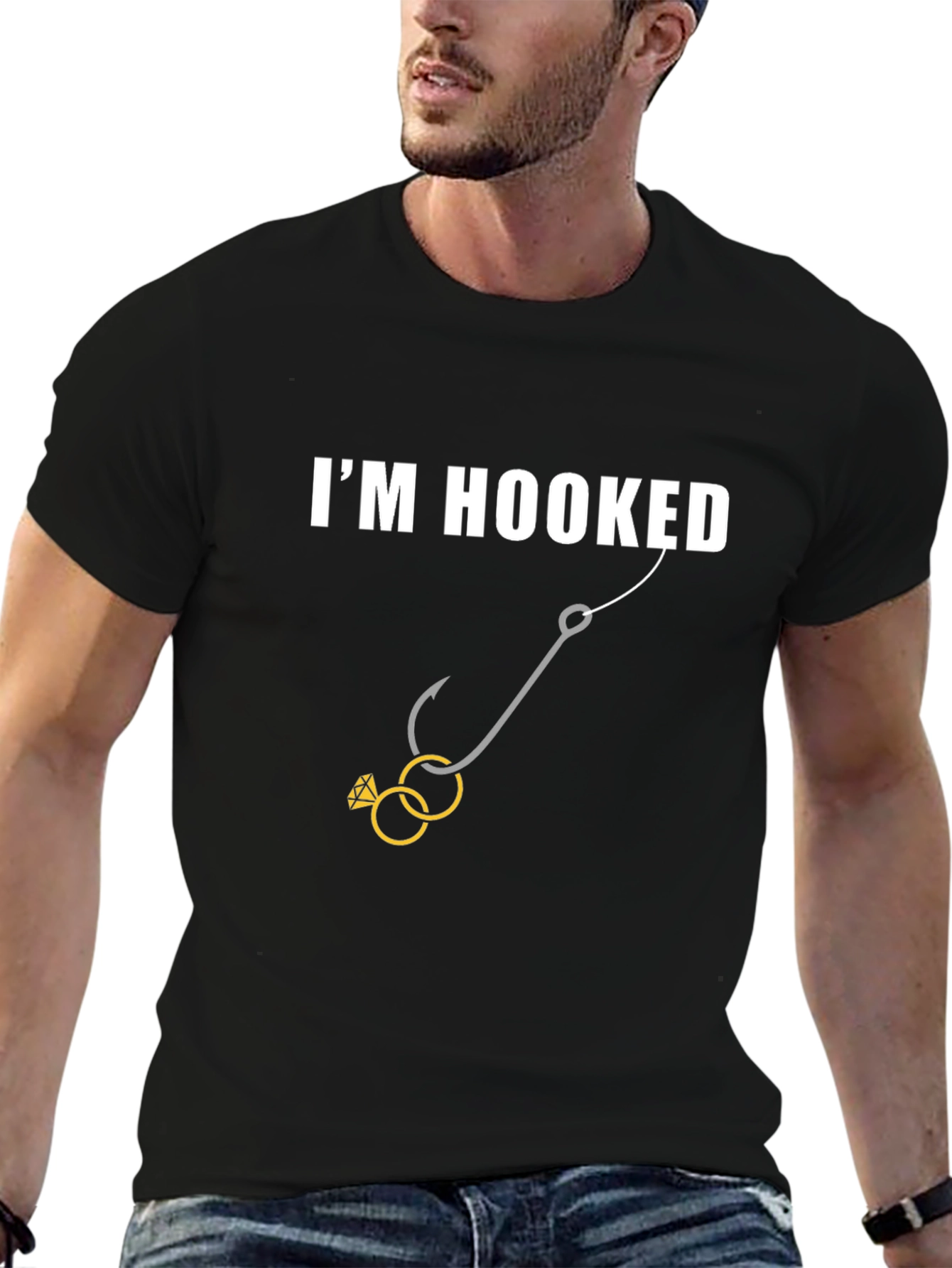 Im Hooked T-Shirt - Wedding Rings Fishing Humor