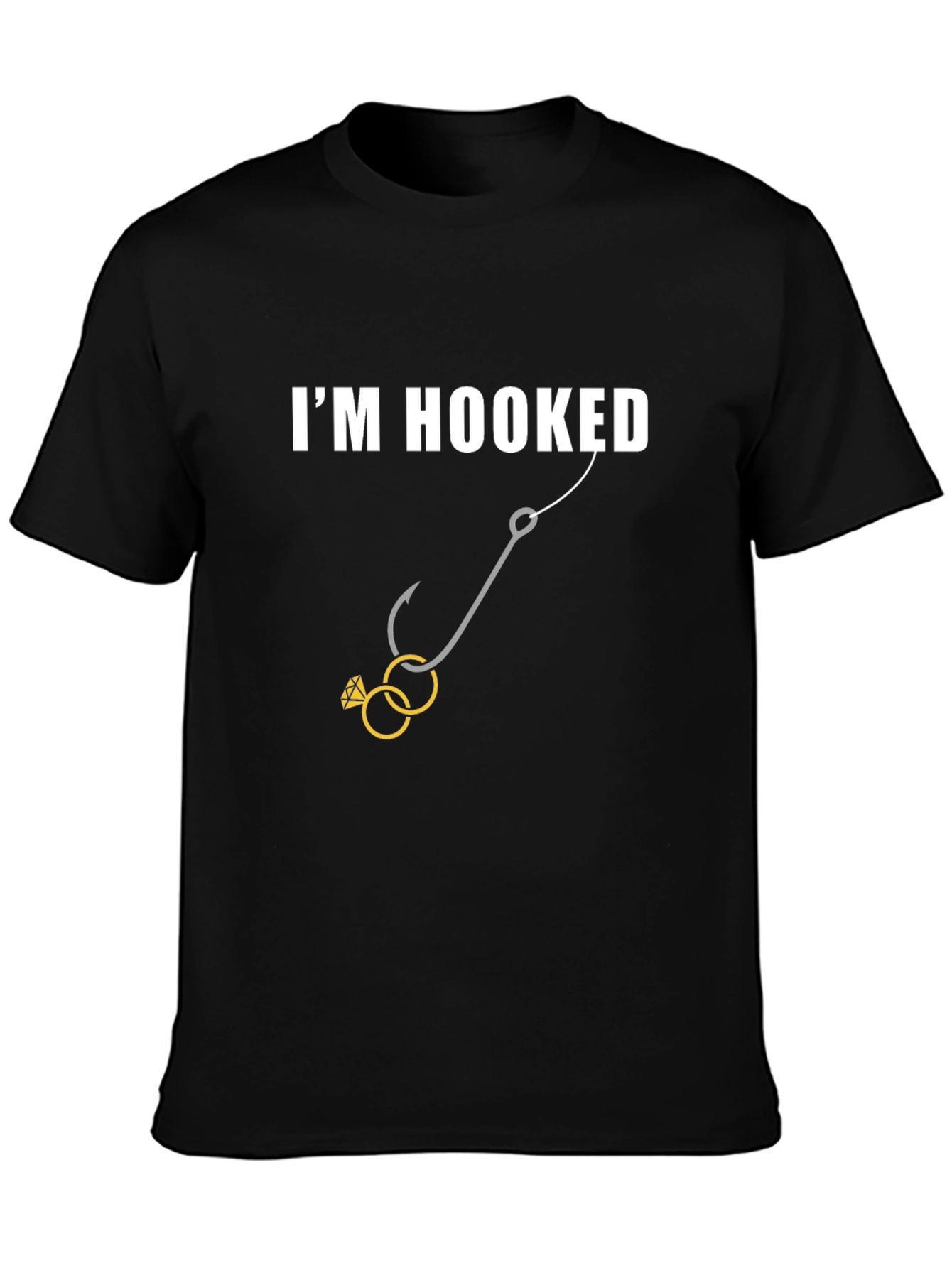 Im Hooked T-Shirt - Wedding Rings Fishing Humor