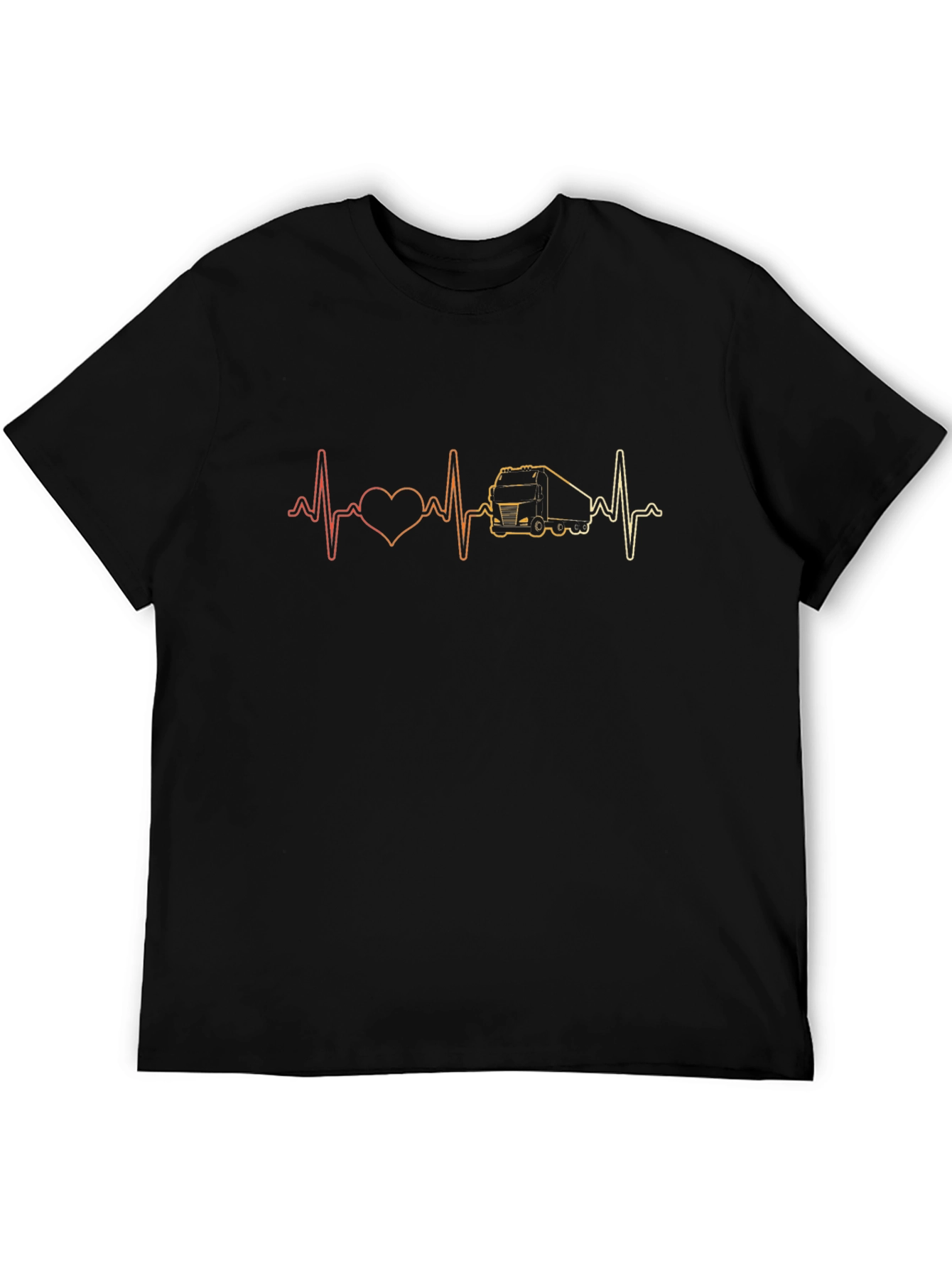 Trucker Heartbeat T-Shirt - Black