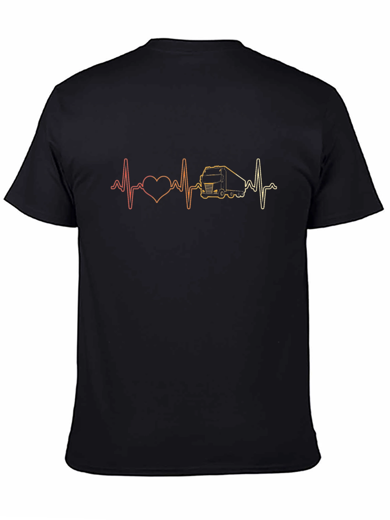 Trucker Heartbeat T-Shirt - Black