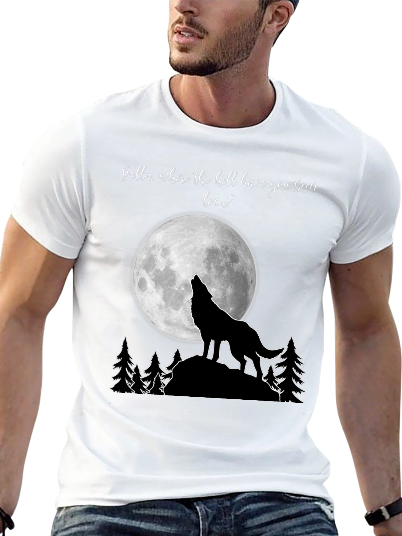 Twilight Wolf Moon T-Shirt Bella Where You Been Loca?