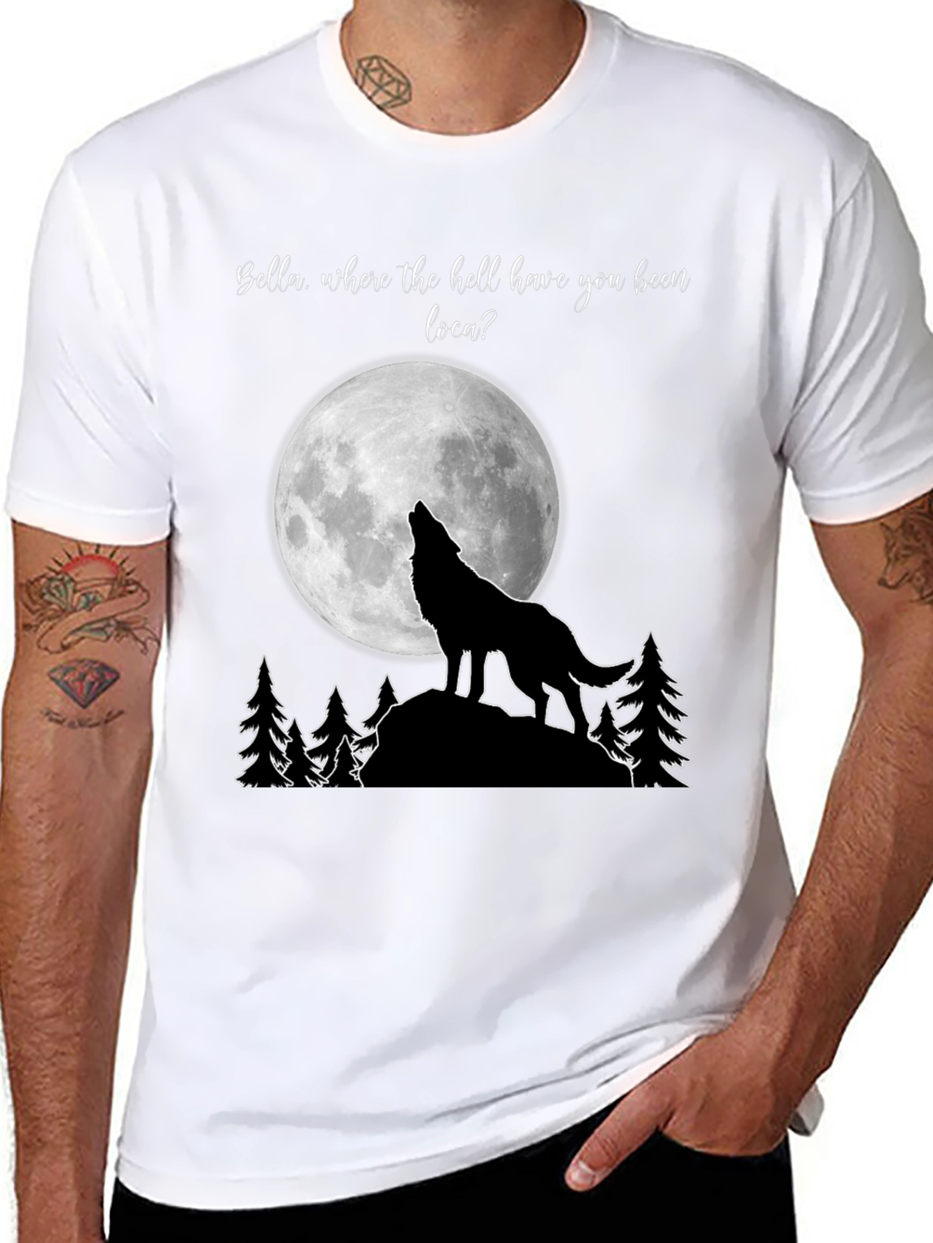 Twilight Wolf Moon T-Shirt Bella Where You Been Loca?