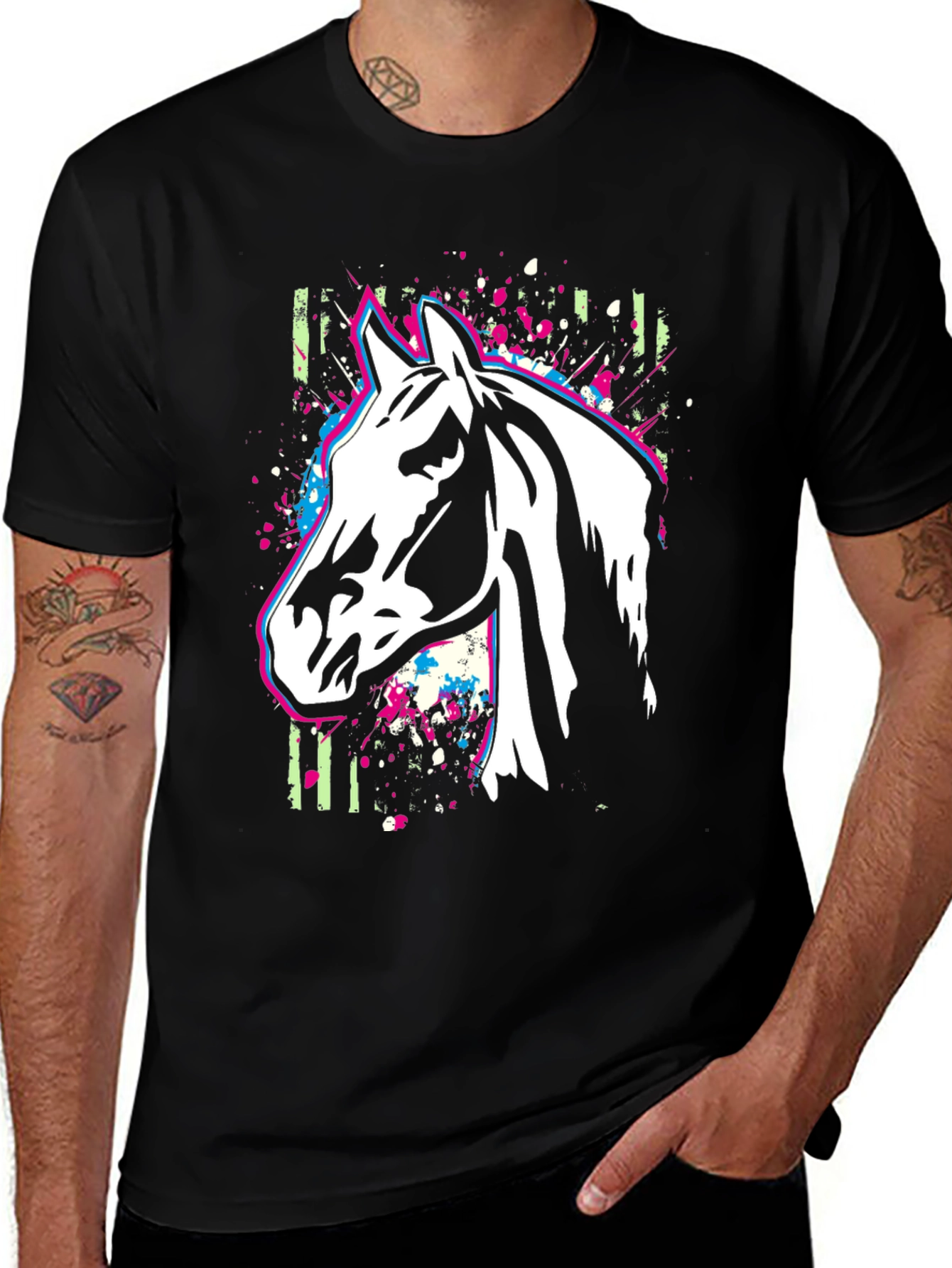 Horse Graphic T-Shirt - Stylish Animal Print Tee