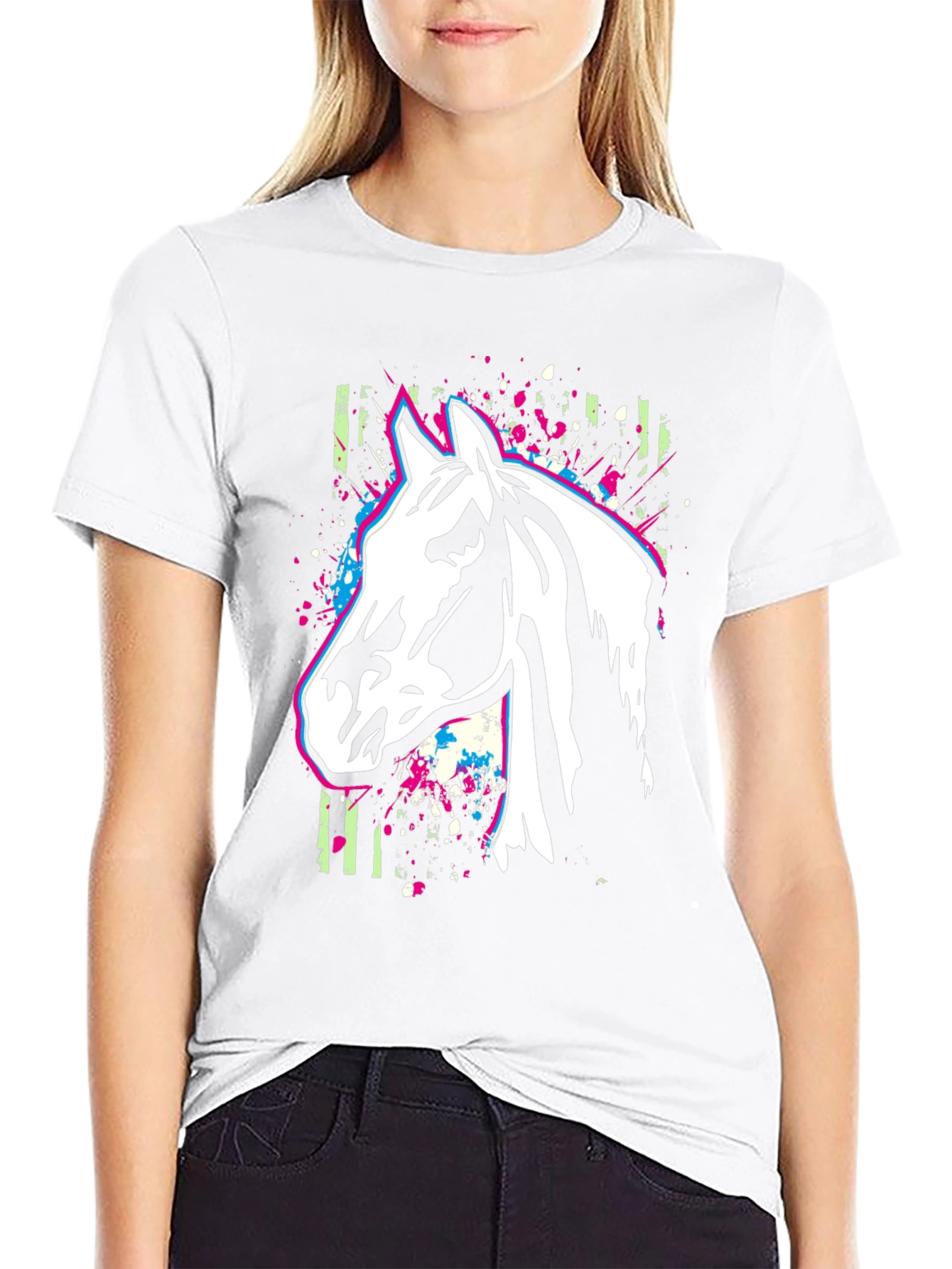 Horse Graphic T-Shirt - Stylish Animal Print Tee