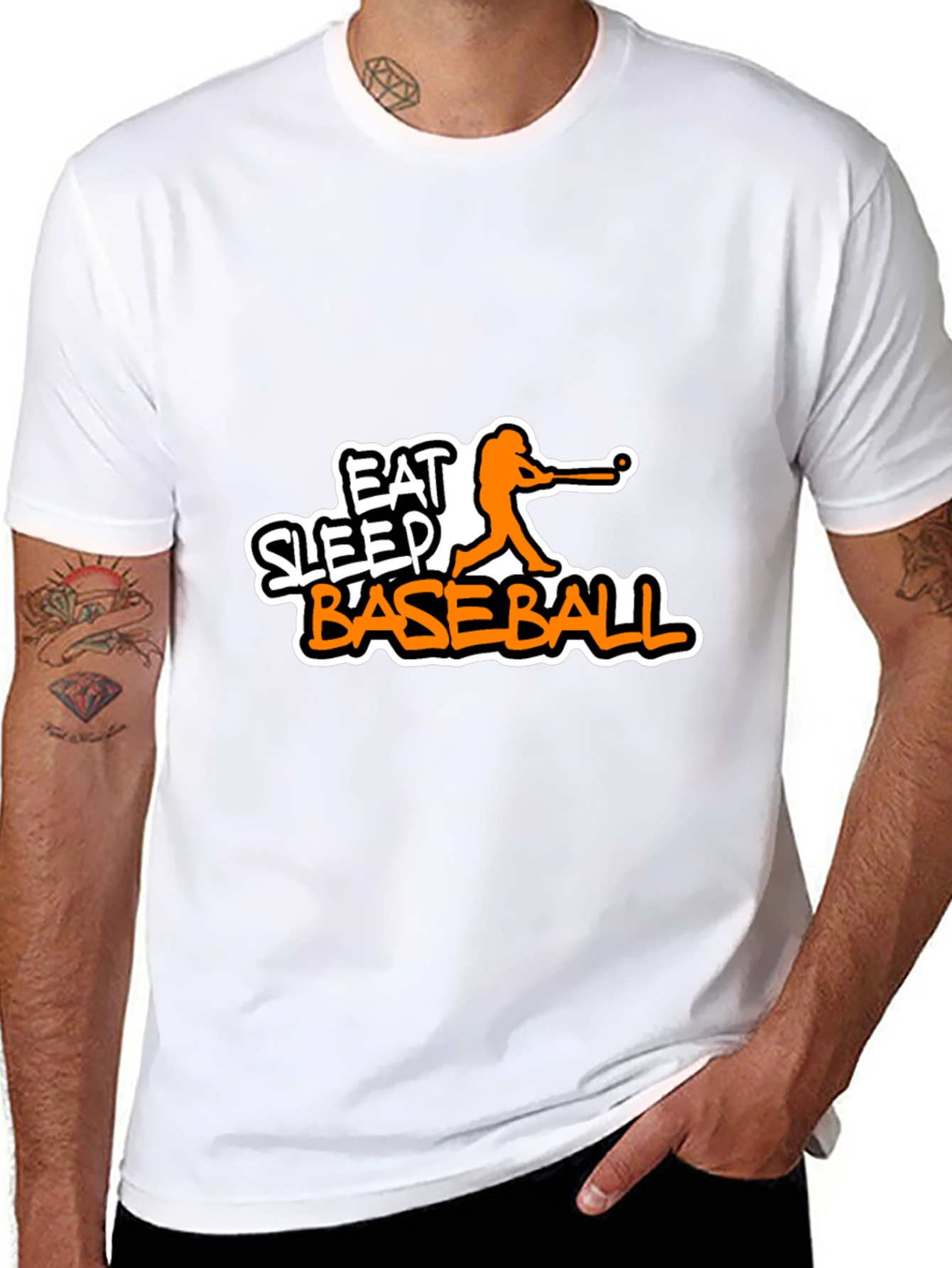 Eat Sleep Baseball Black Graphic Tee