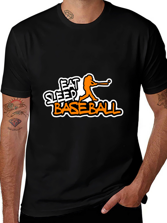 Eat Sleep Baseball Black Graphic Tee