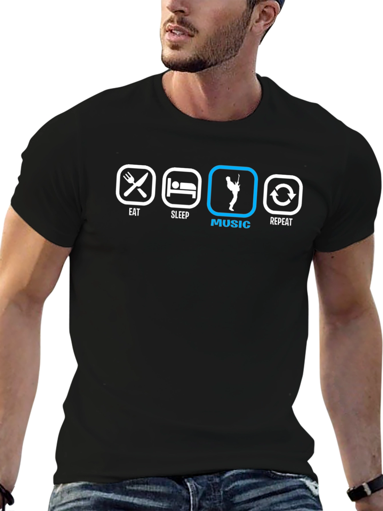 Eat Sleep Music Repeat T-Shirt - Musicians Life