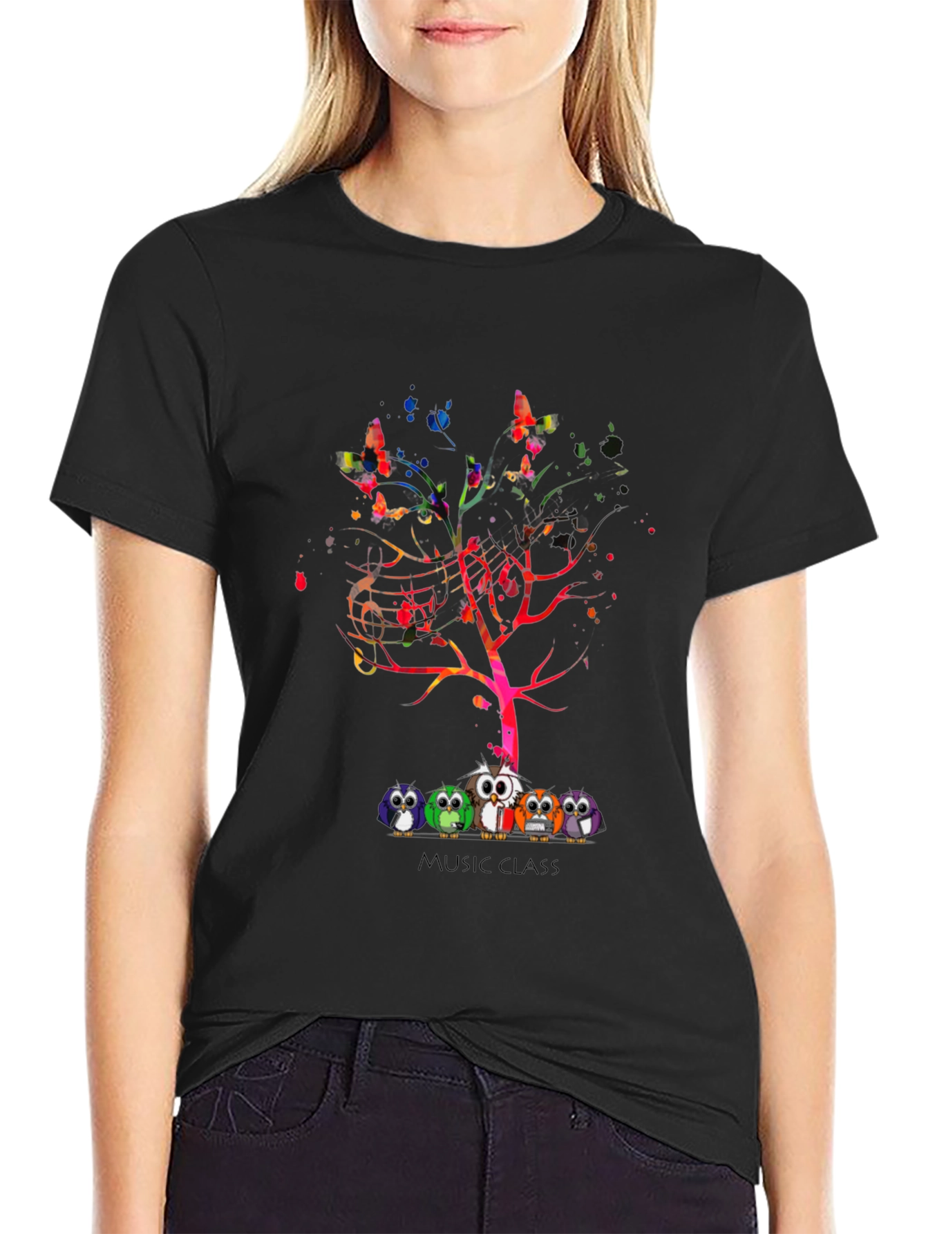 Music Class Owl Tree T-Shirt