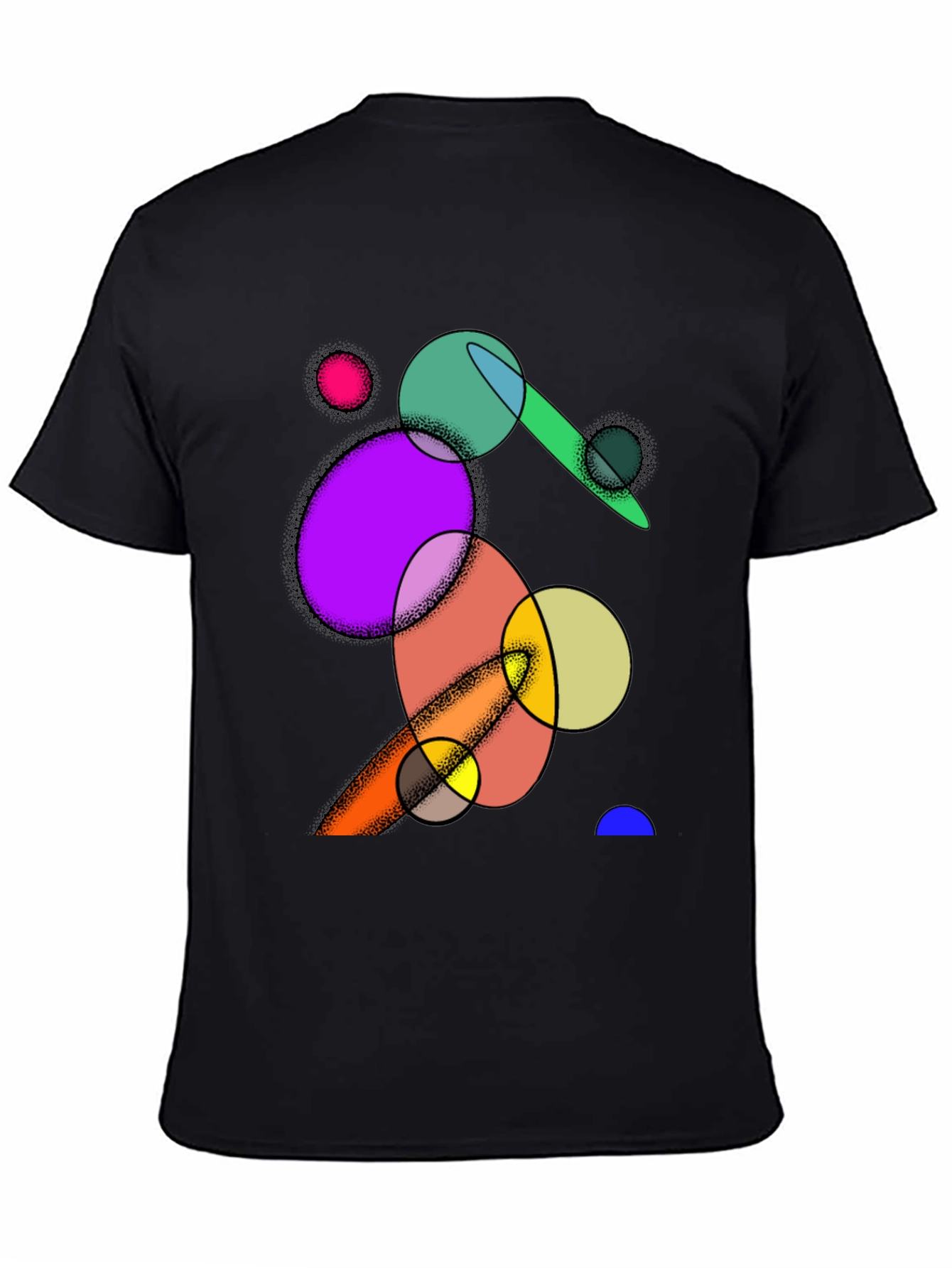 Abstract Circles Graphic Black T-Shirt